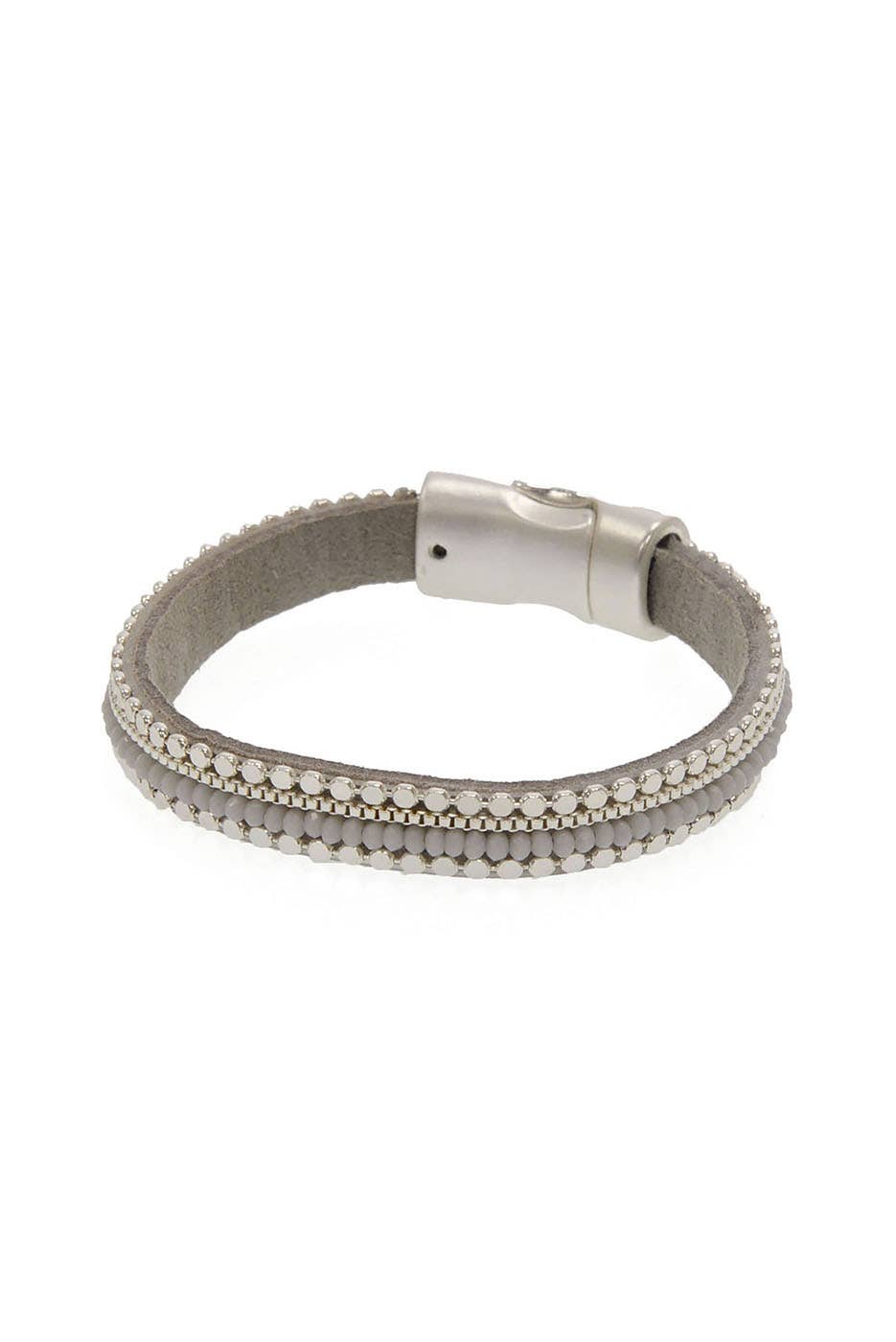Silver Beaded Soft Bracelet - Posh West Boutique
