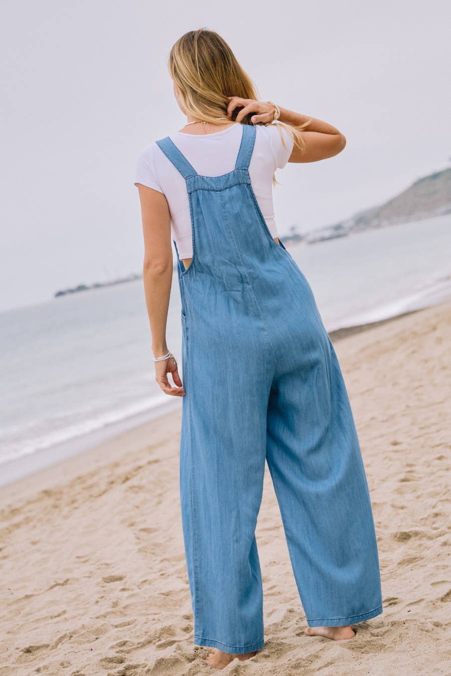 Washed Chambray Overalls Jumpsuit - Posh West Boutique