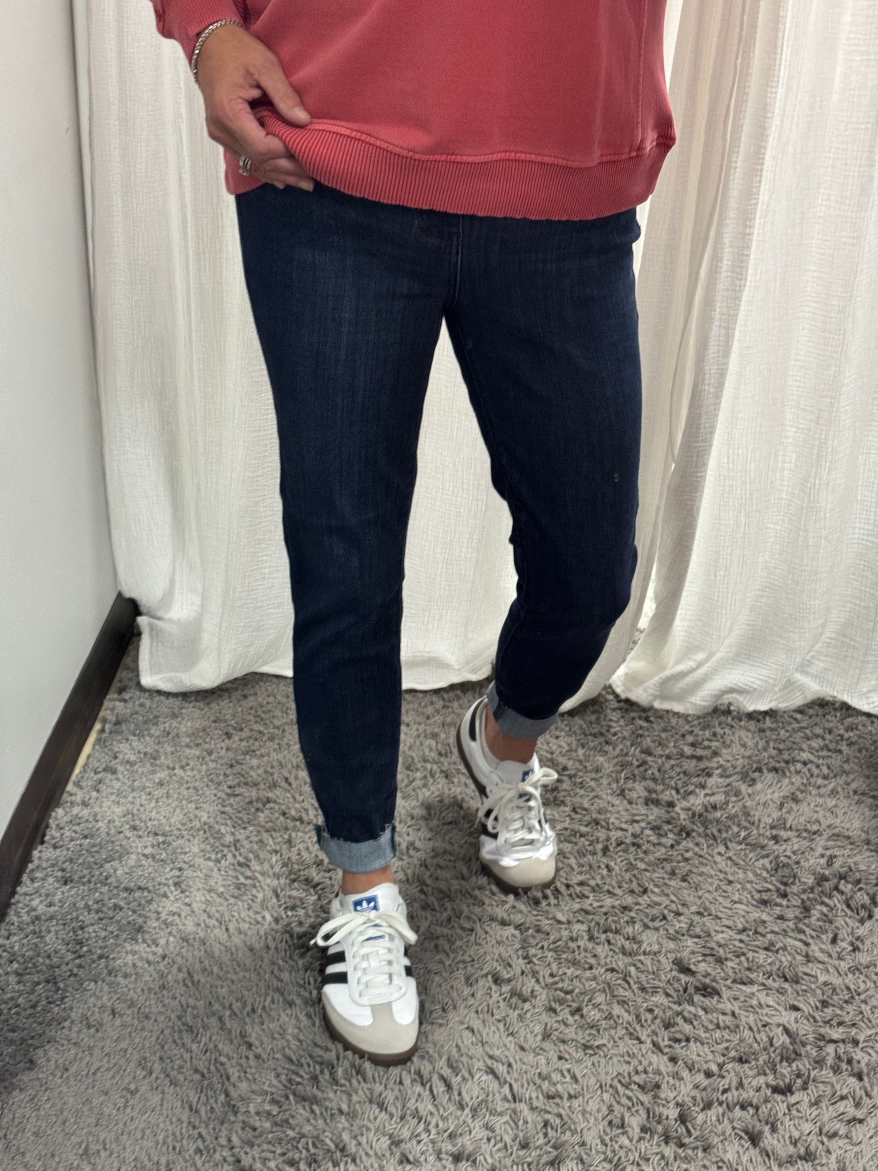 Judy Blue Mid-Rise Double Button Skinny - Posh West Boutique