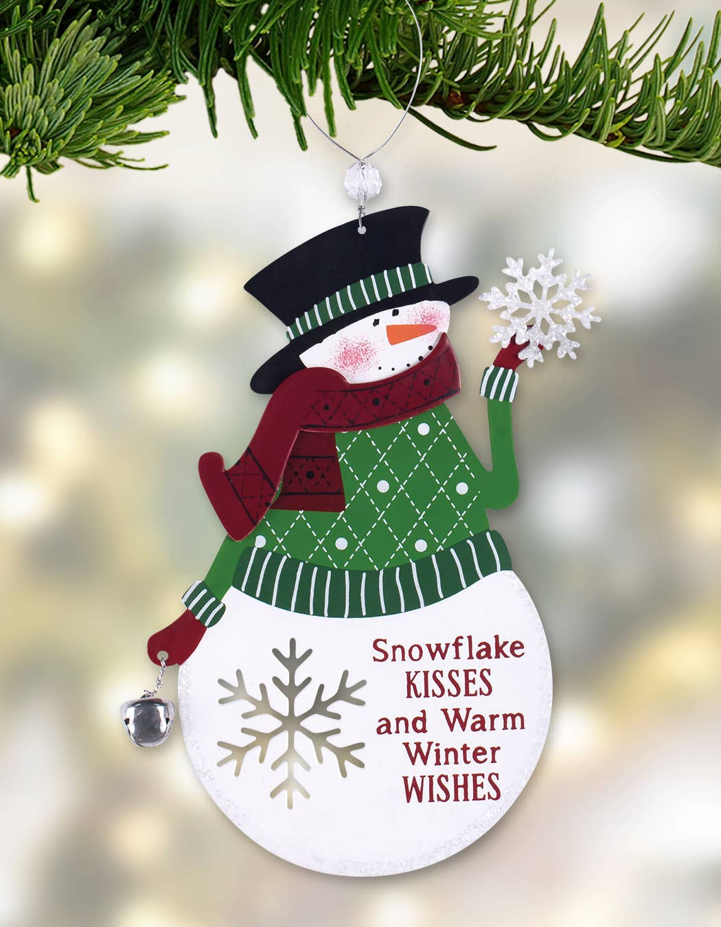Snowman Kisses Ornament - Posh West Boutique