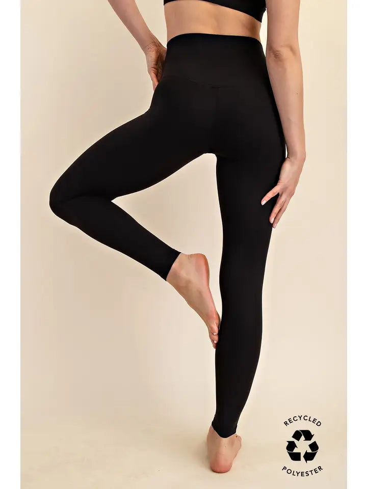 Black Two Line Yoga Stitch Full Length Leggings - Posh West Boutique