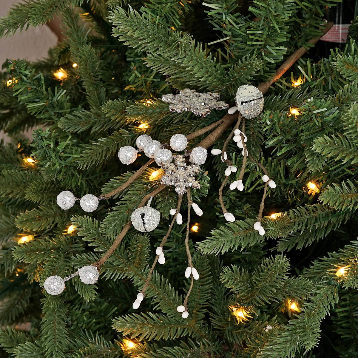 12in Sparkle Bells and Snowflakes Pick - Posh West Boutique