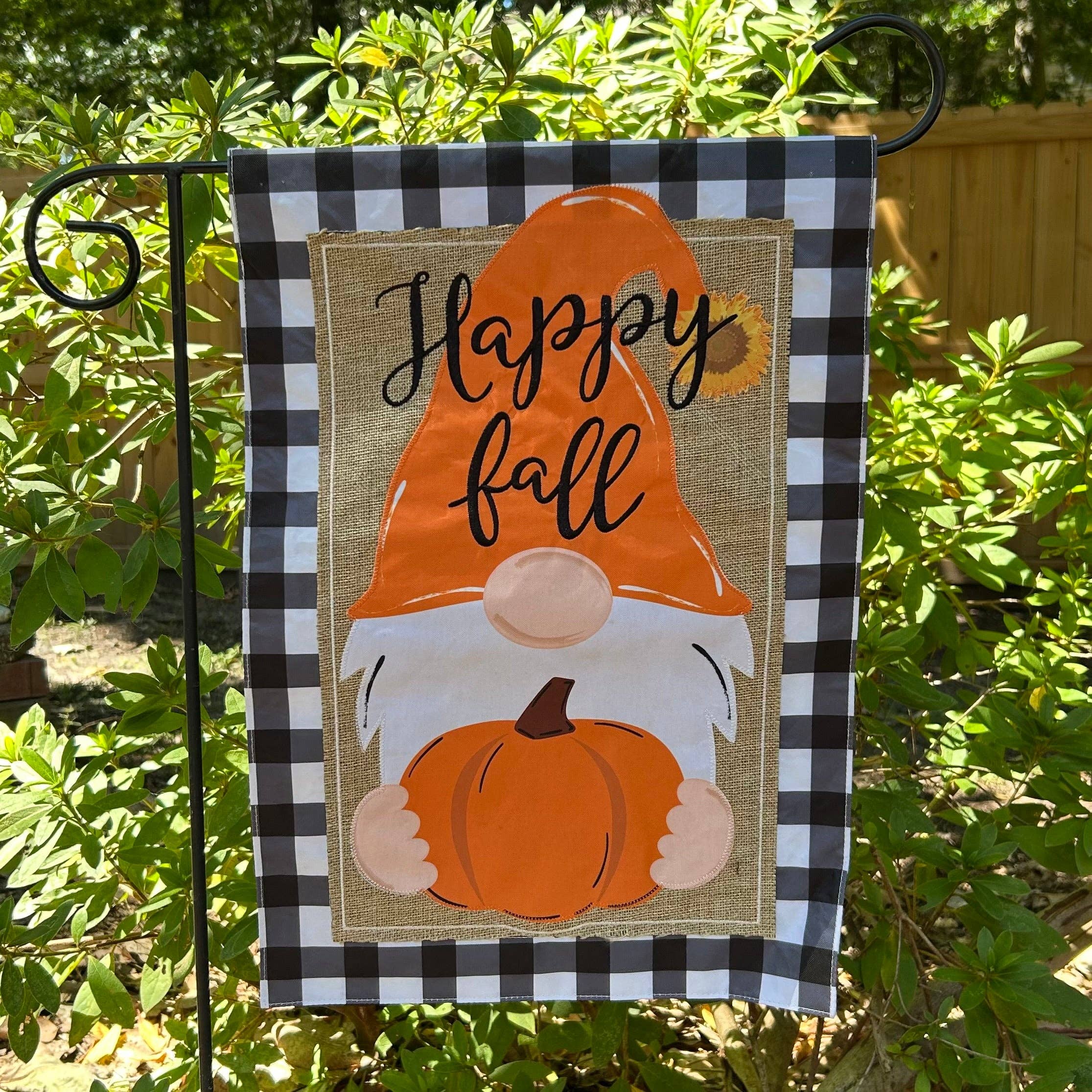 Fall Gnome Burlap 2-Sided Garden Flag - Posh West Boutique