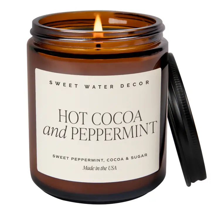 Hot Cocoa and Peppermint Soy Candle - Posh West Boutique