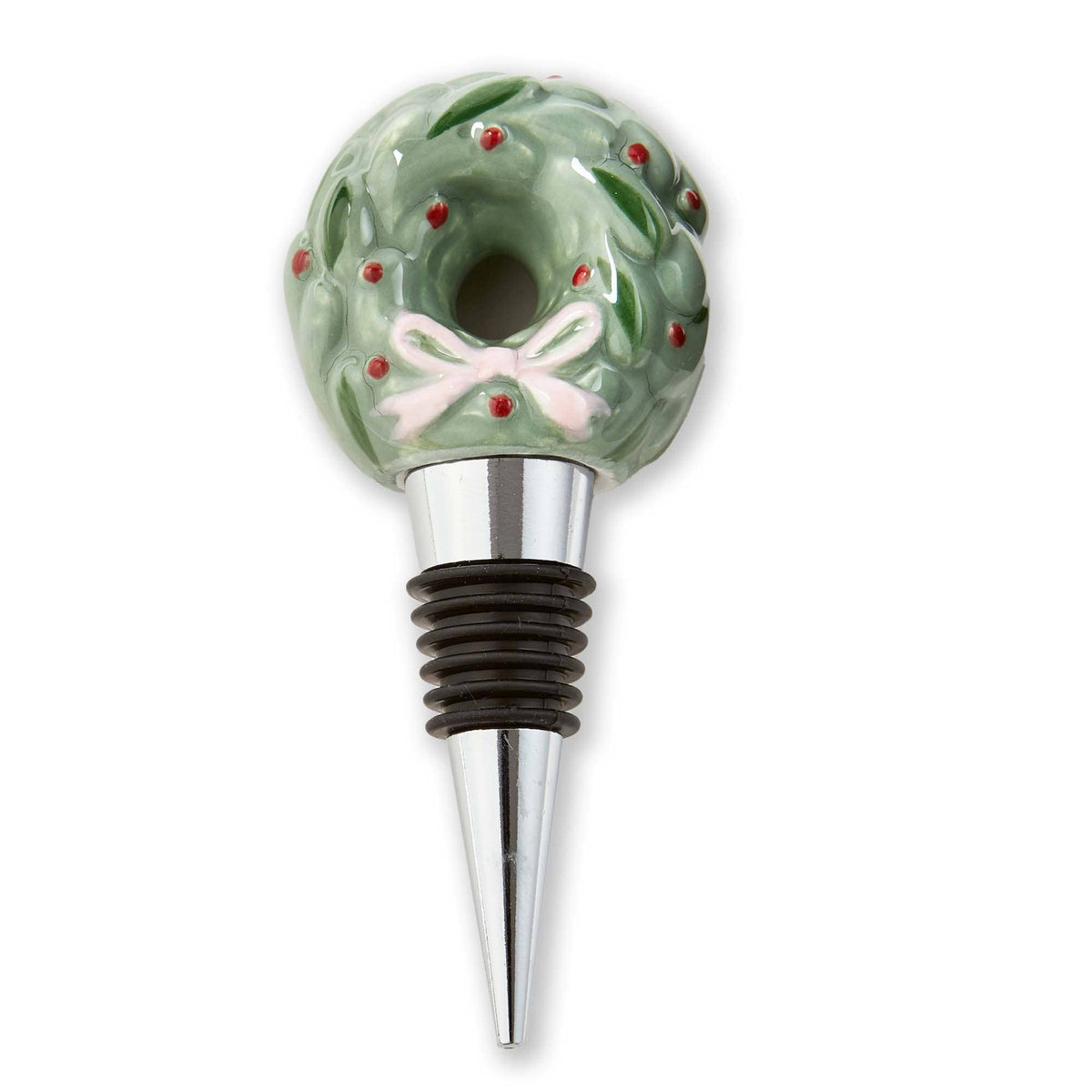Very Merry Wreath Bottle Stopper - Posh West Boutique