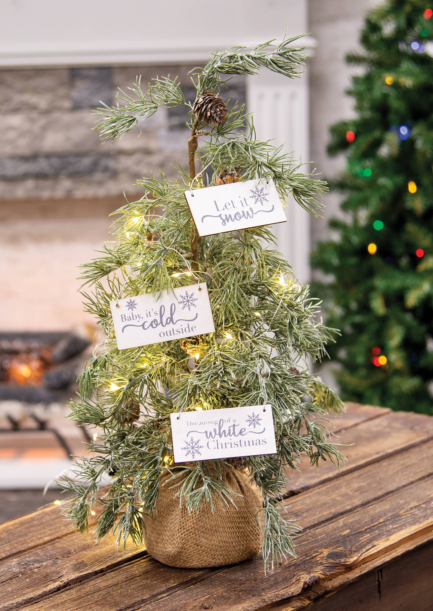 White Christmas Wooden Ornament (3 styles) - Posh West Boutique