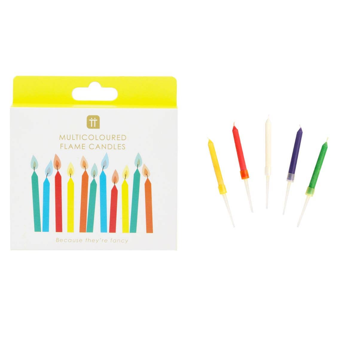 Rainbow Flame Birthday Candles - 12 Pack | Cake Candles | - Posh West Boutique