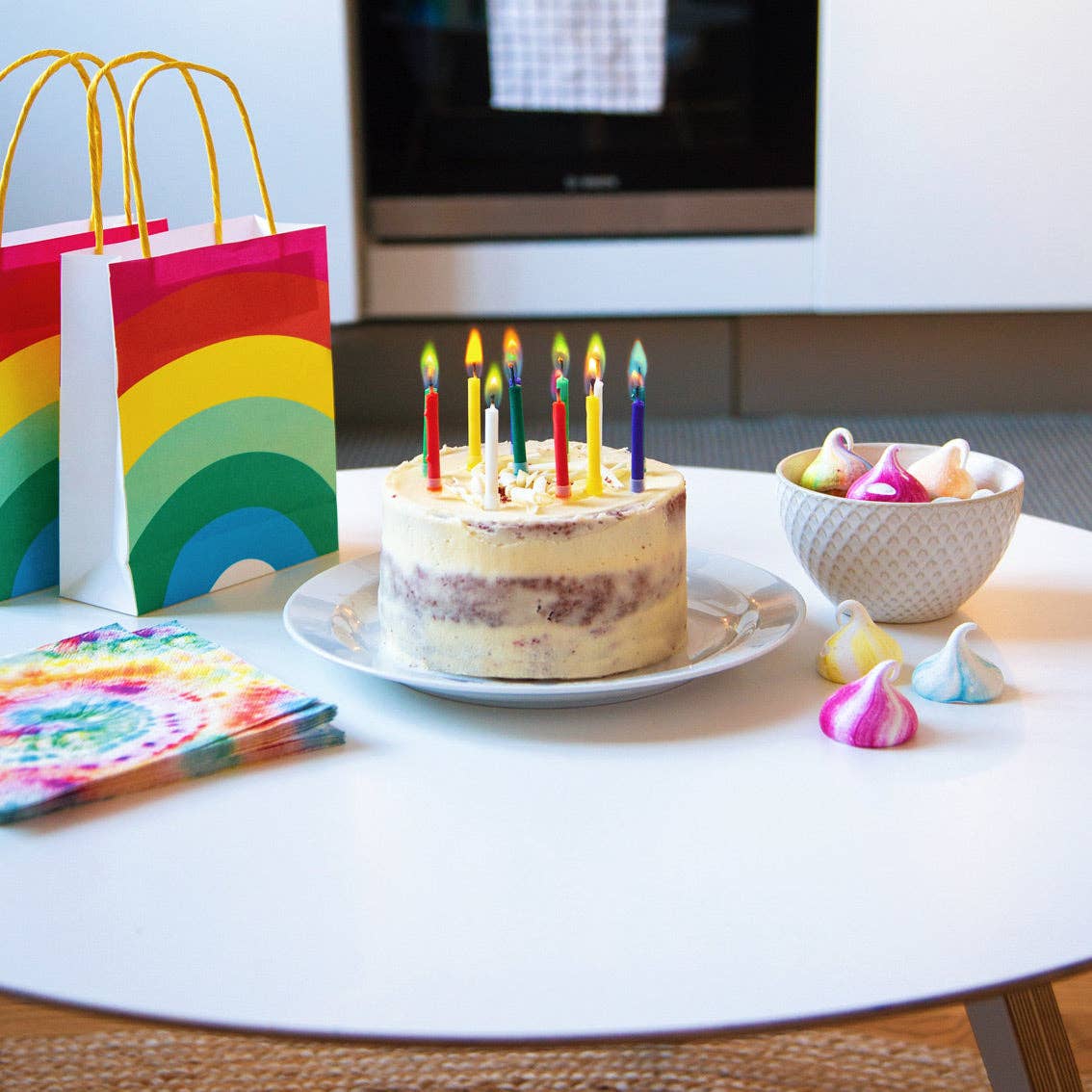 Rainbow Flame Birthday Candles - 12 Pack | Cake Candles | - Posh West Boutique