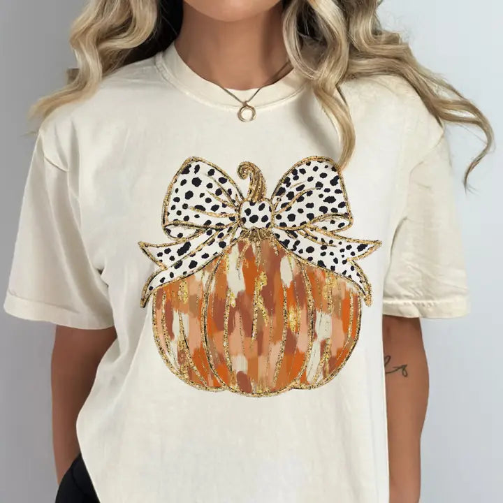 Autumn Preppy Pumpkin Patch Fall Graphic Tee - Posh West Boutique