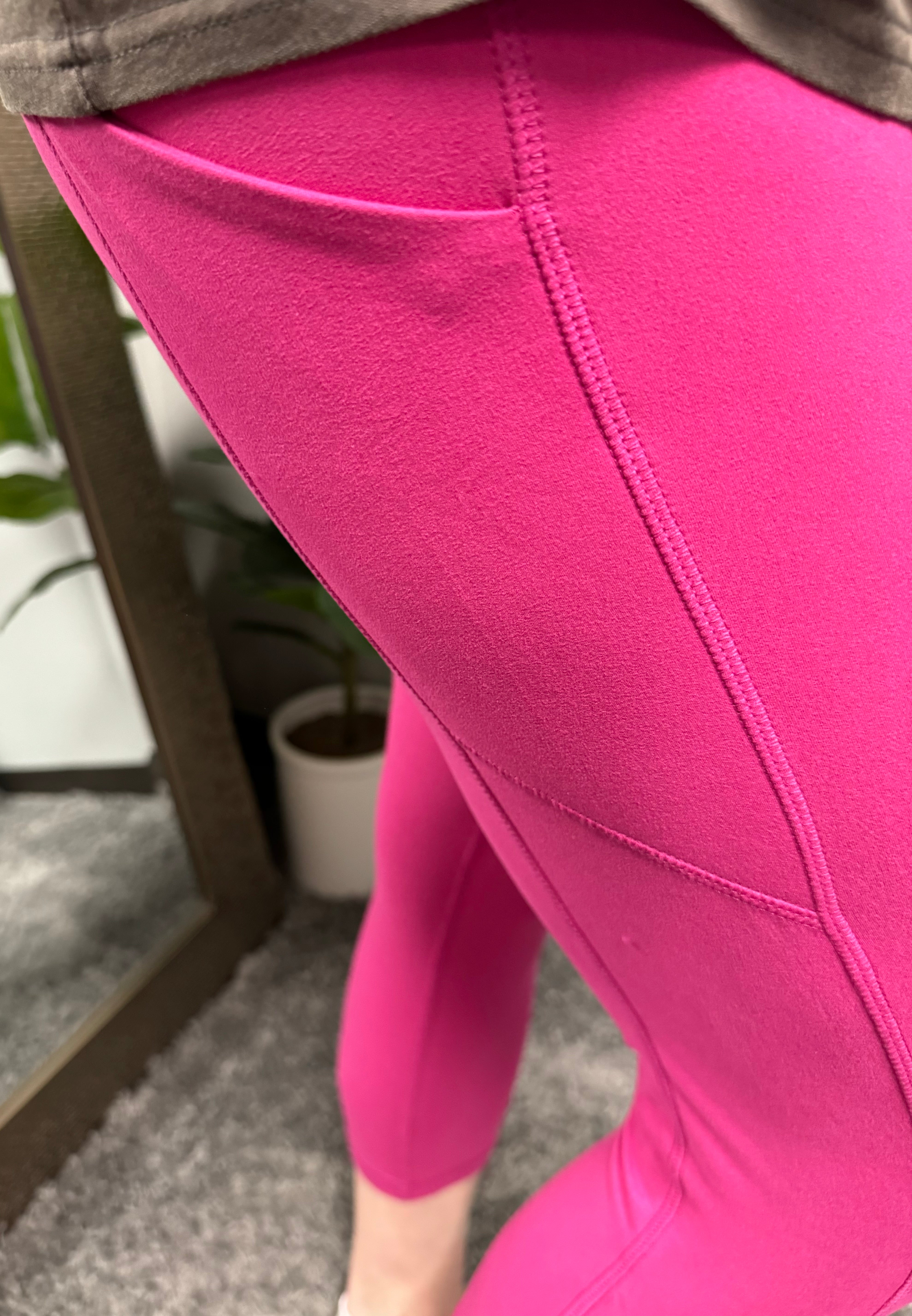 Butter Soft Raspberry Capri Legging with Pocket - Posh West Boutique