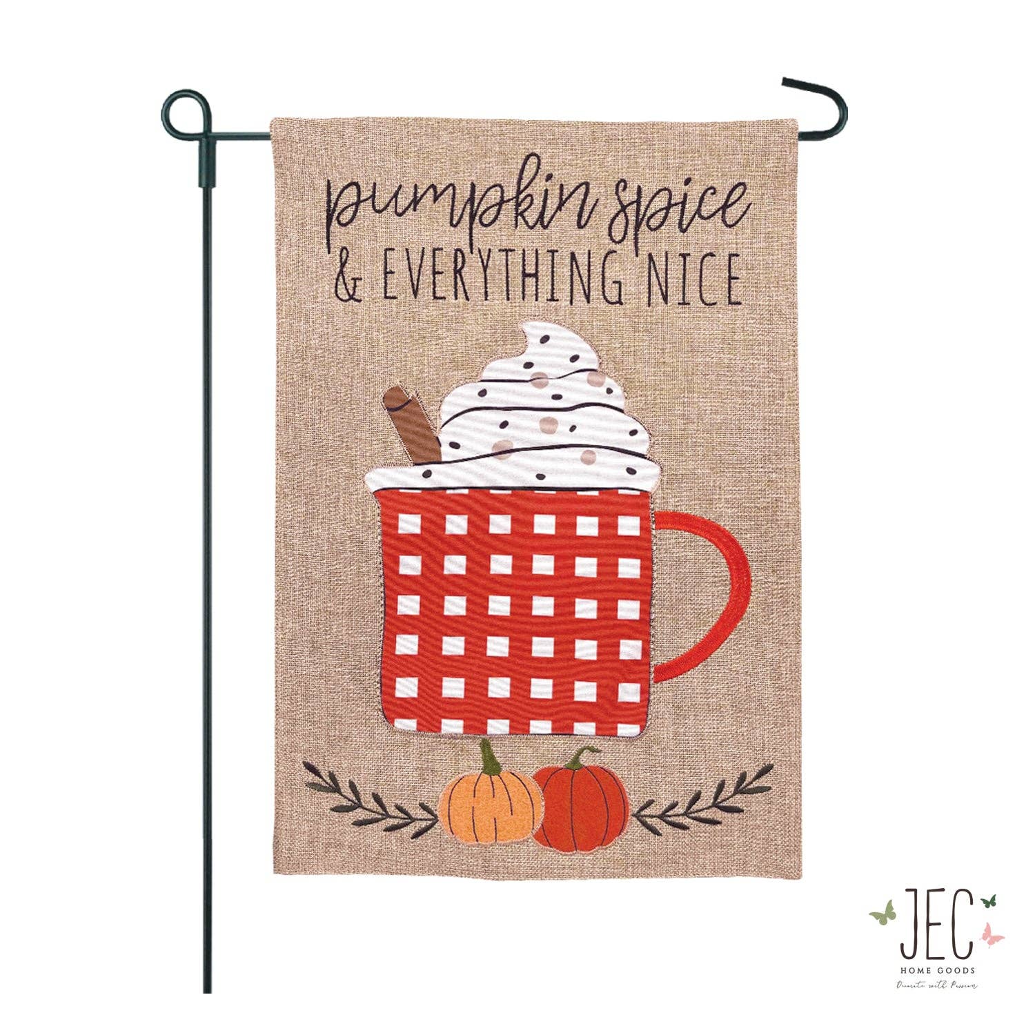 Pumpkin Spice Nice Burlap 2-Sided Garden Flag - Posh West Boutique