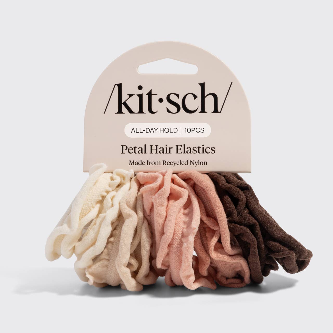 Recycled Fabric Petal Hair Elastics 10pc Set - Blush - Posh West Boutique