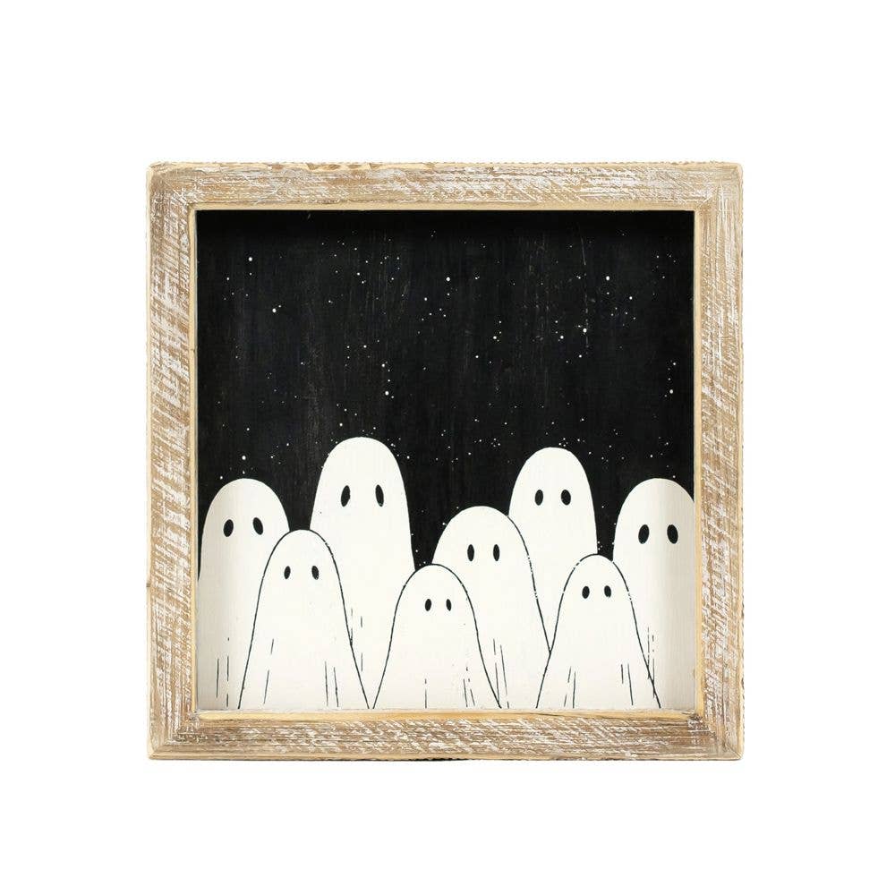 Ghost/Mushroom Reversible Decor Sign