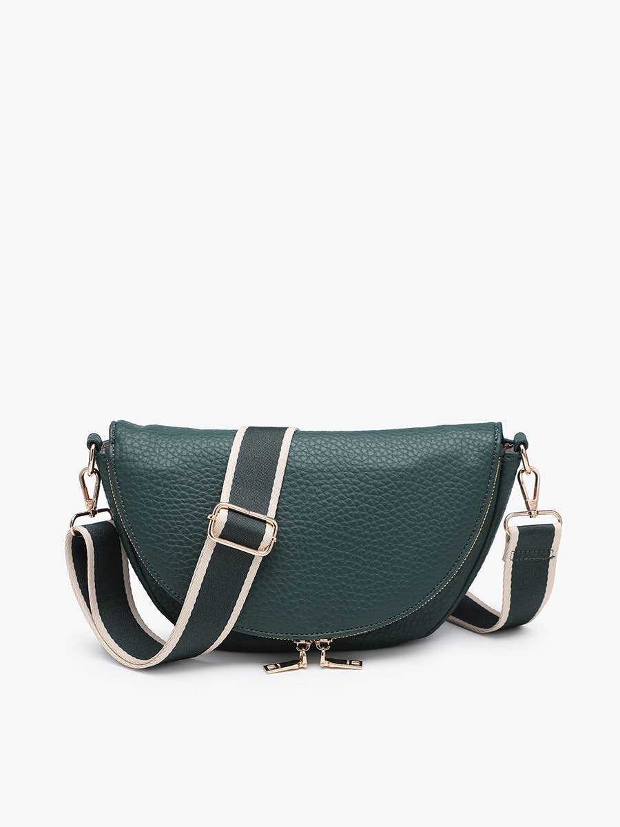 Alessandra Foldover Crescent Crossbody Bag