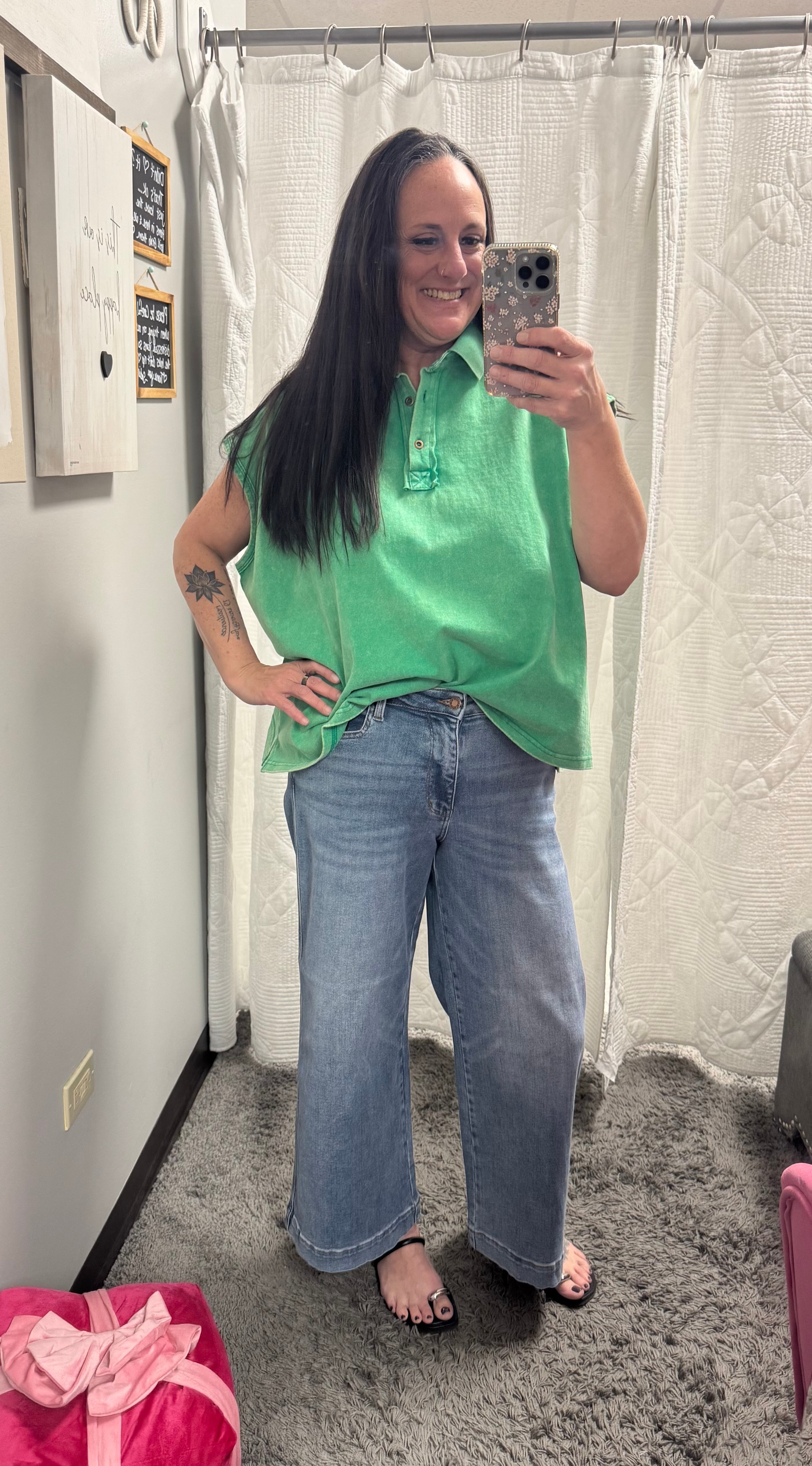 Judy Blue MR Ankle Wide w/ Back Darts + Bandana Loop - Posh West Boutique