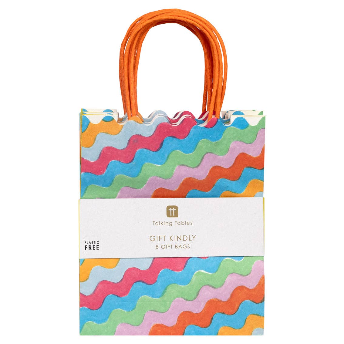 Wavy Multicolor Gift Bags - 8 Pack | Gift Wrap | - Posh West Boutique