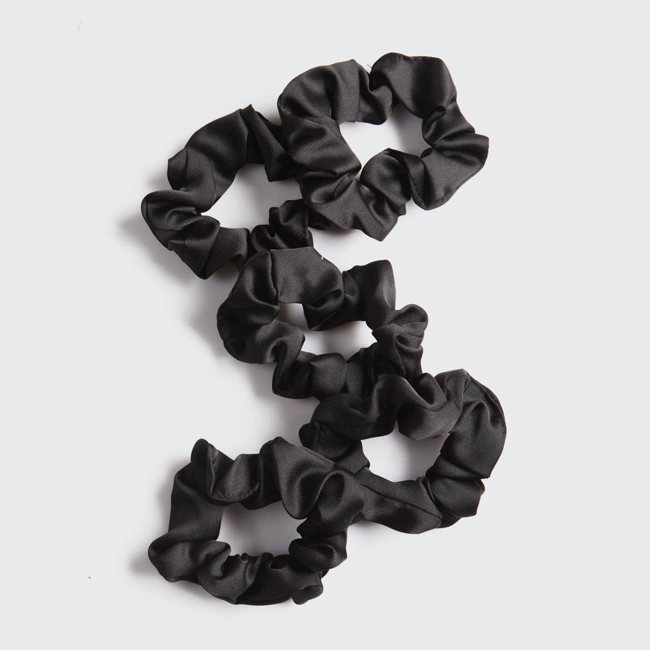 Satin Sleep Scrunchies 5pc - Black - Posh West Boutique