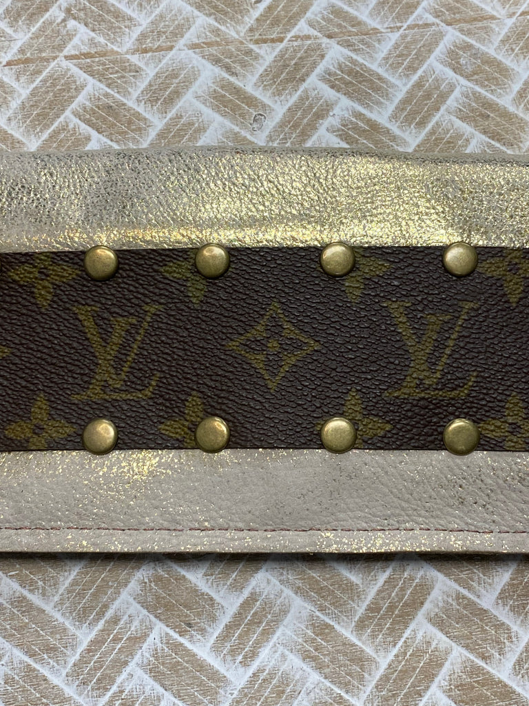 Gold Shimmer Fallon Upcycled Wristlet - Posh West Boutique