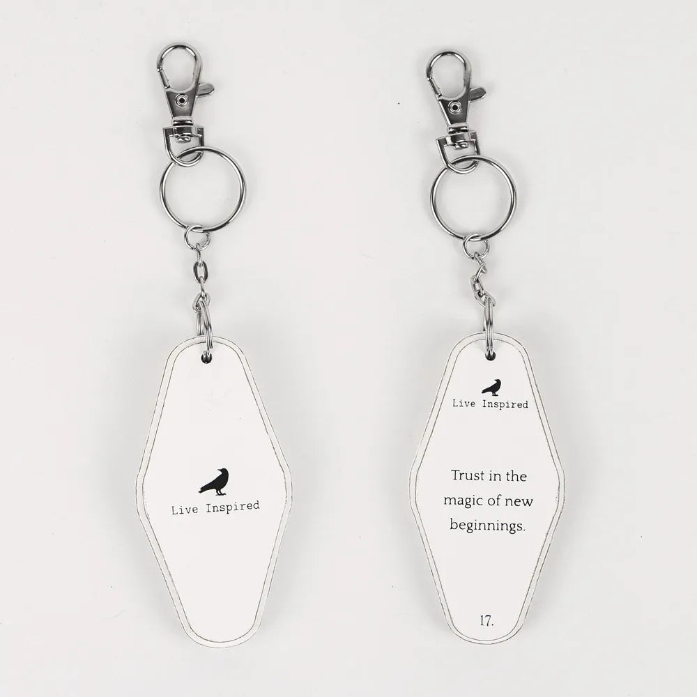 Magic of New Beginnings Reversible Wood Coffin Keychain - Posh West Boutique