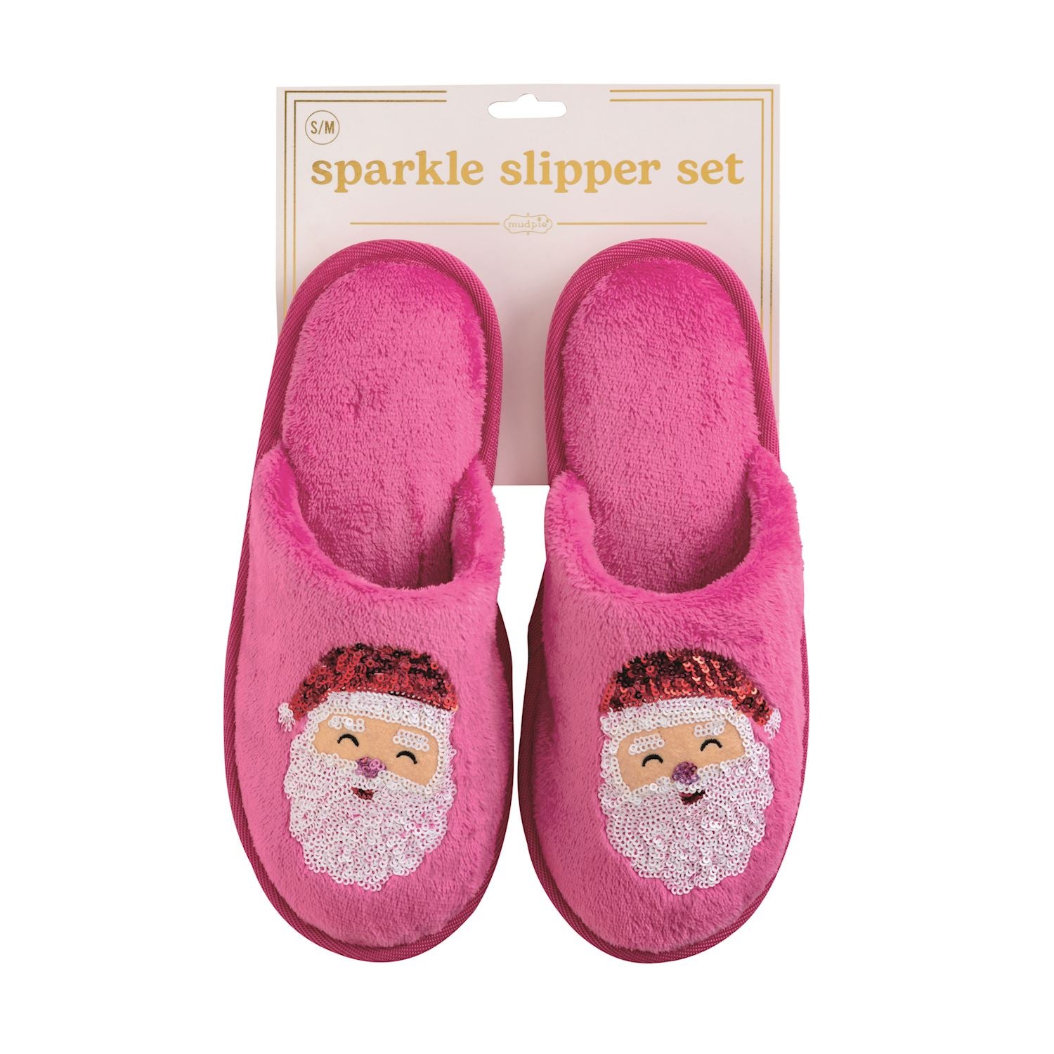 Pink Santa Holiday Sparkle Slippers - Posh West Boutique
