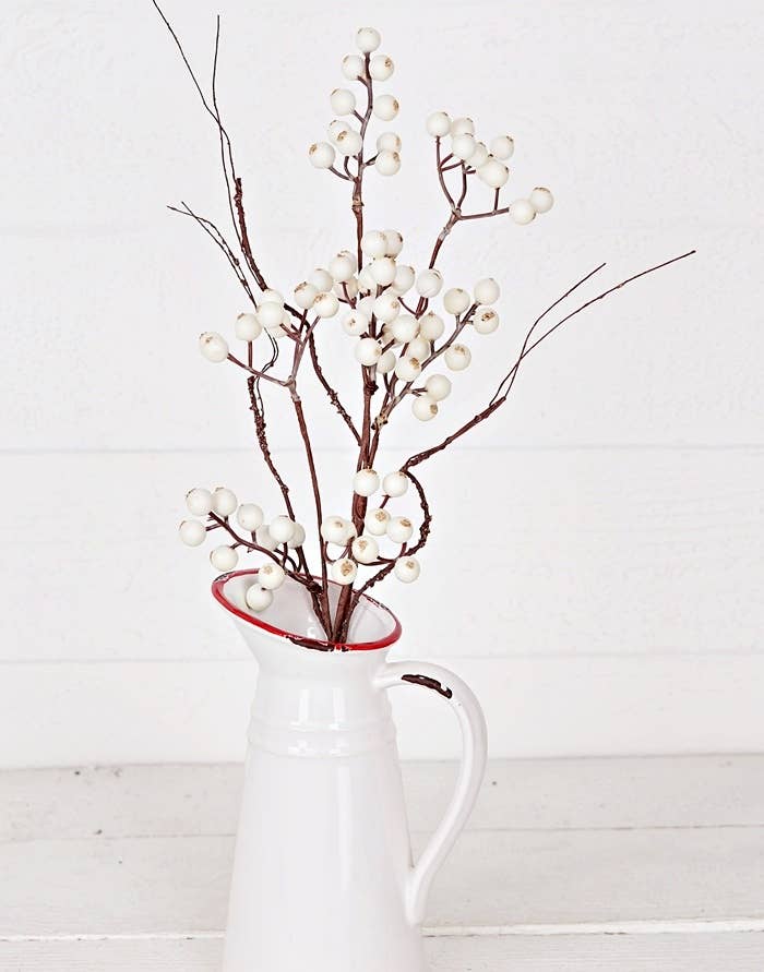 19in Pick-White snowberries with wispy twigs - Posh West Boutique