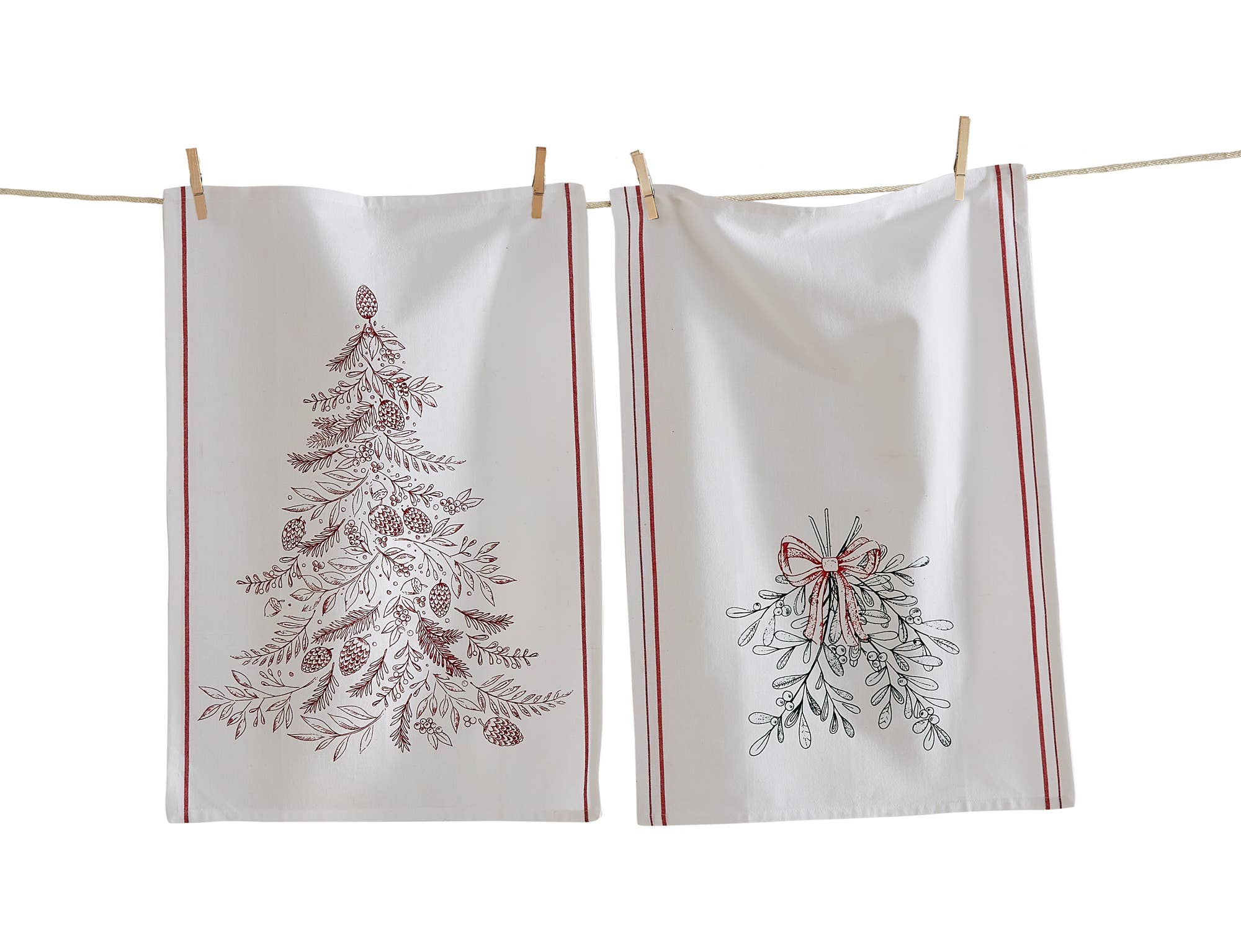 Christmas Mistletoe Tree Dishtowel - Posh West Boutique