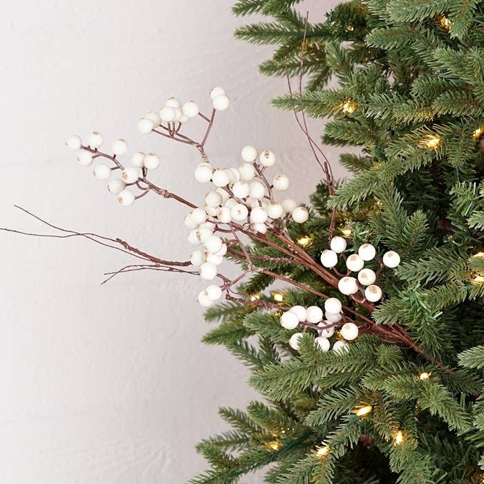 19in Pick-White snowberries with wispy twigs - Posh West Boutique