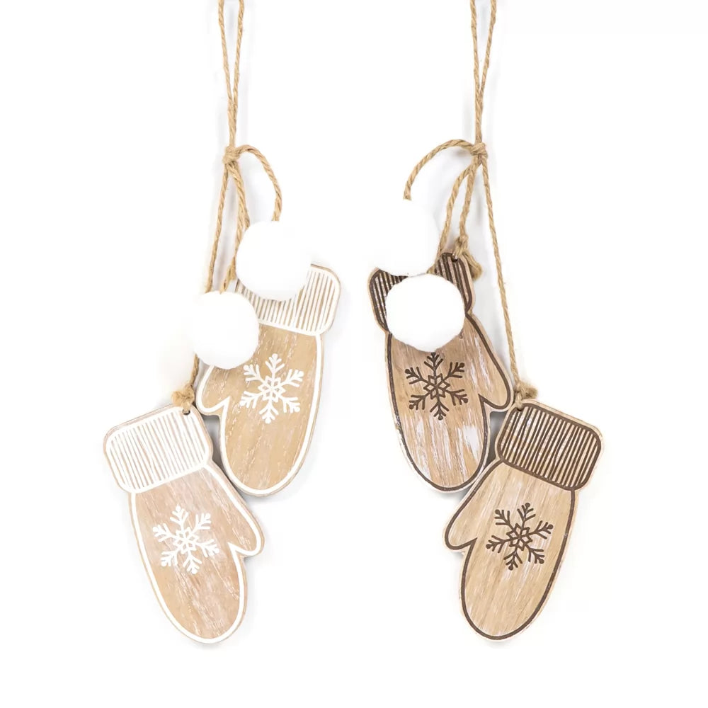 Hanging Wooden Mitten Ornaments - Posh West Boutique