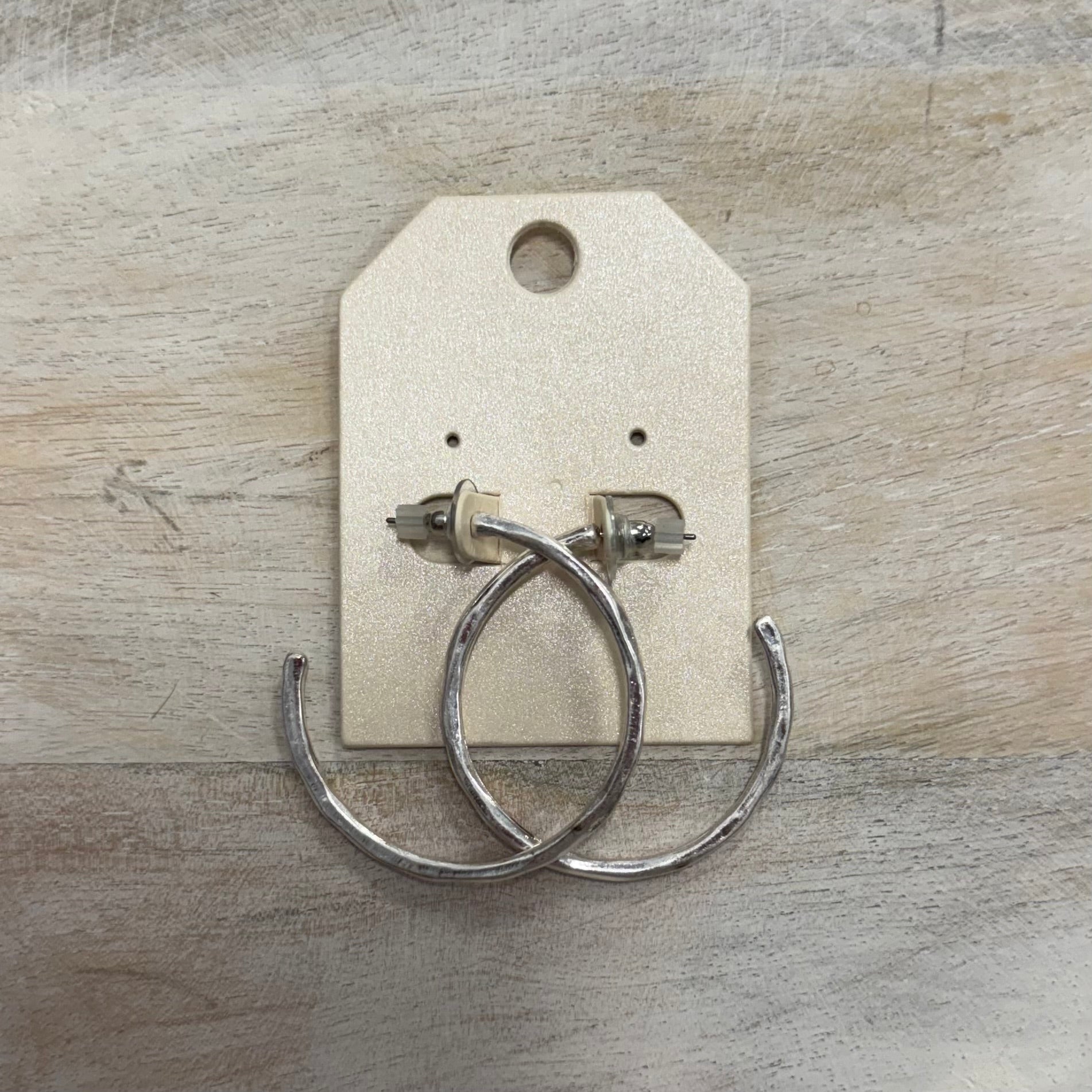 Silver Hammered Hoops - Posh West Boutique