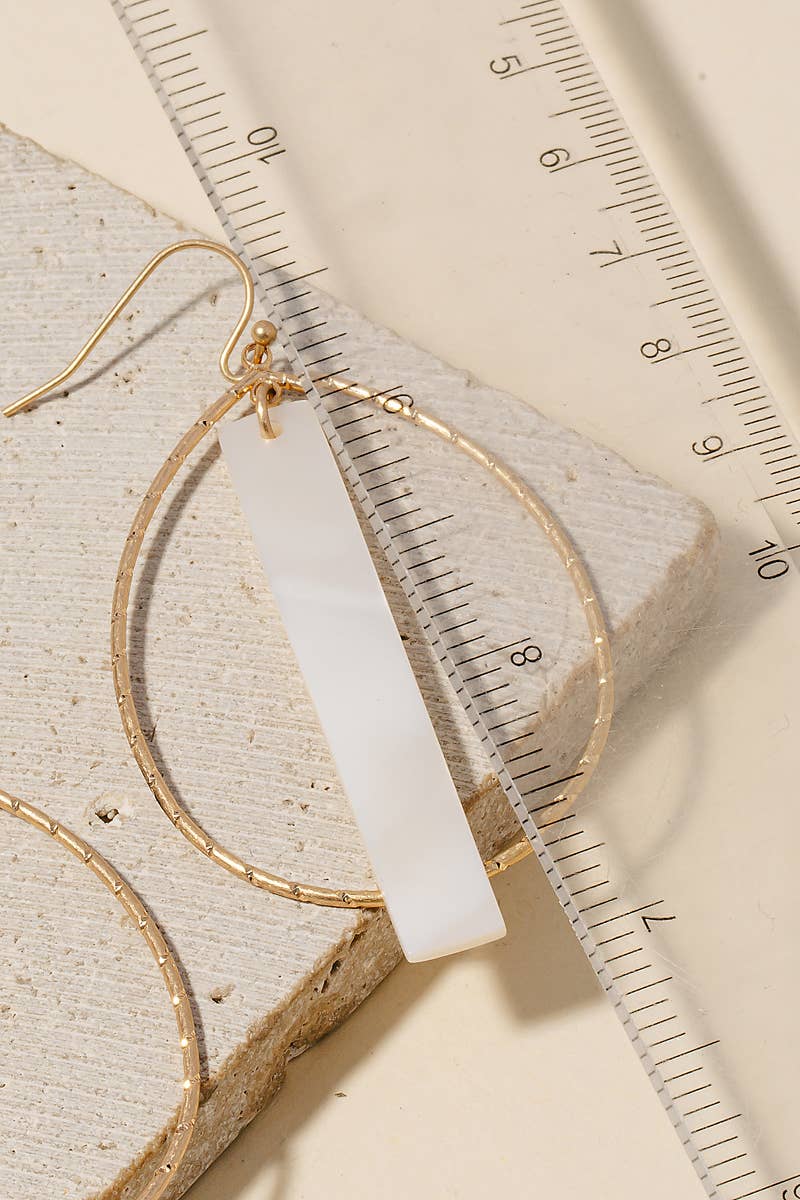 Rectangle Bar Teardrop Earrings - Posh West Boutique