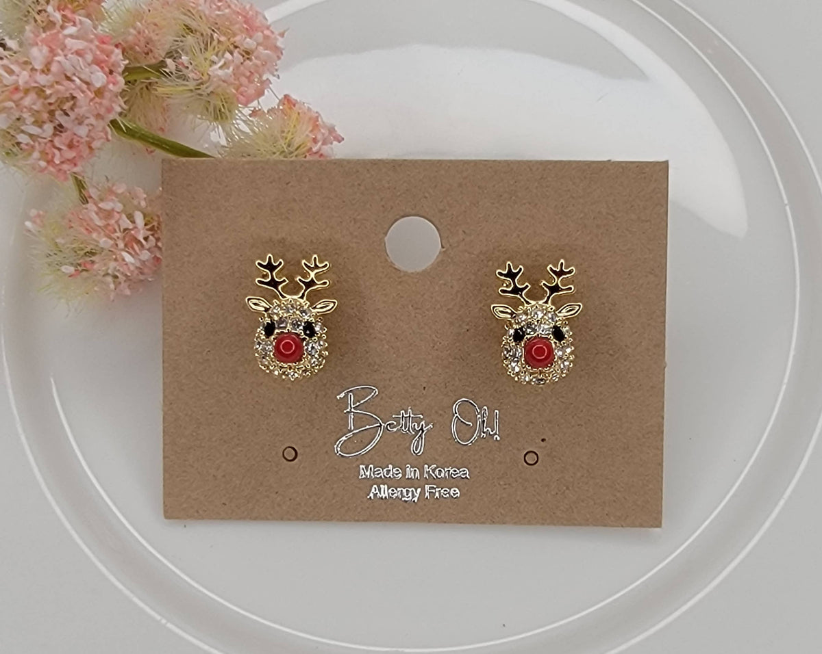 Reindeer Post Earrings - Posh West Boutique
