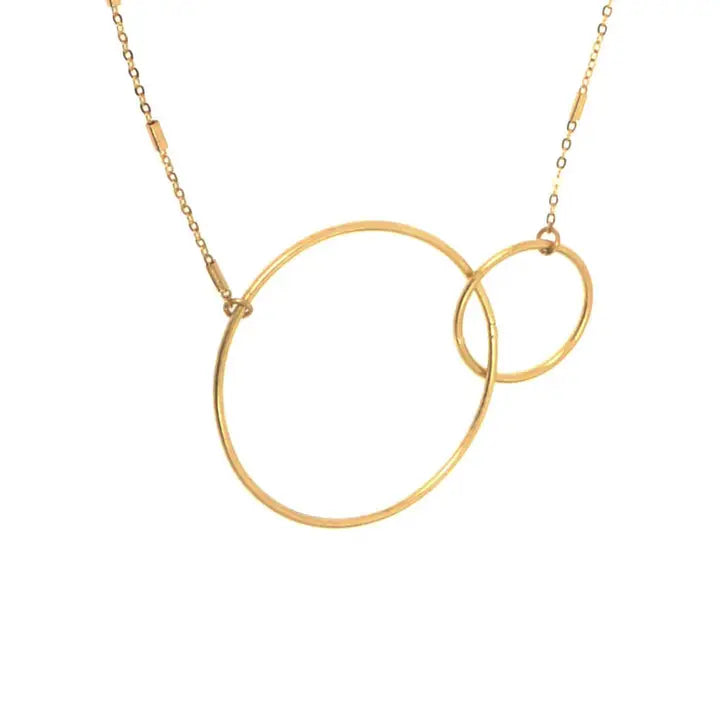 Double Hoop Gold Necklace - Posh West Boutique