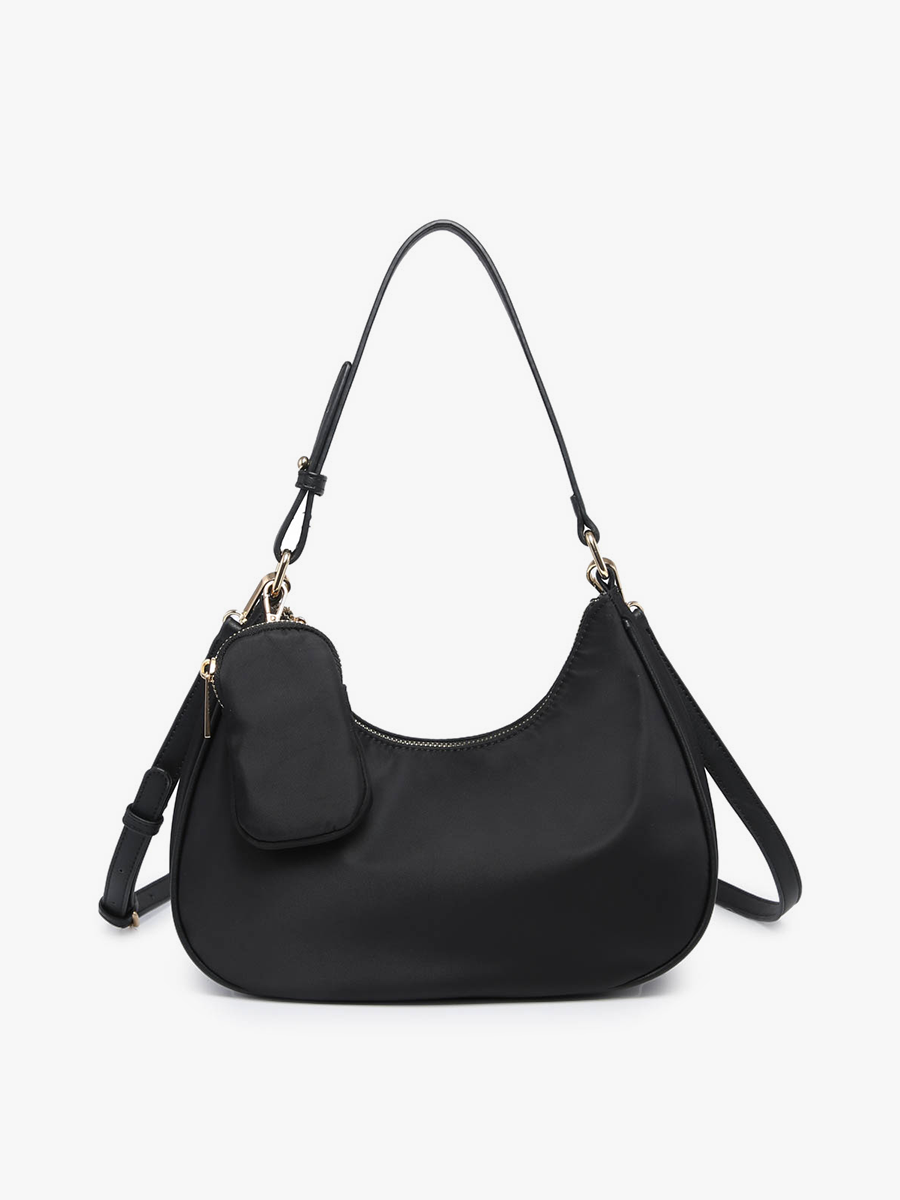 Jada Nylon Shoulder Bag w/ Coin Pouch (2 colors) - Posh West Boutique
