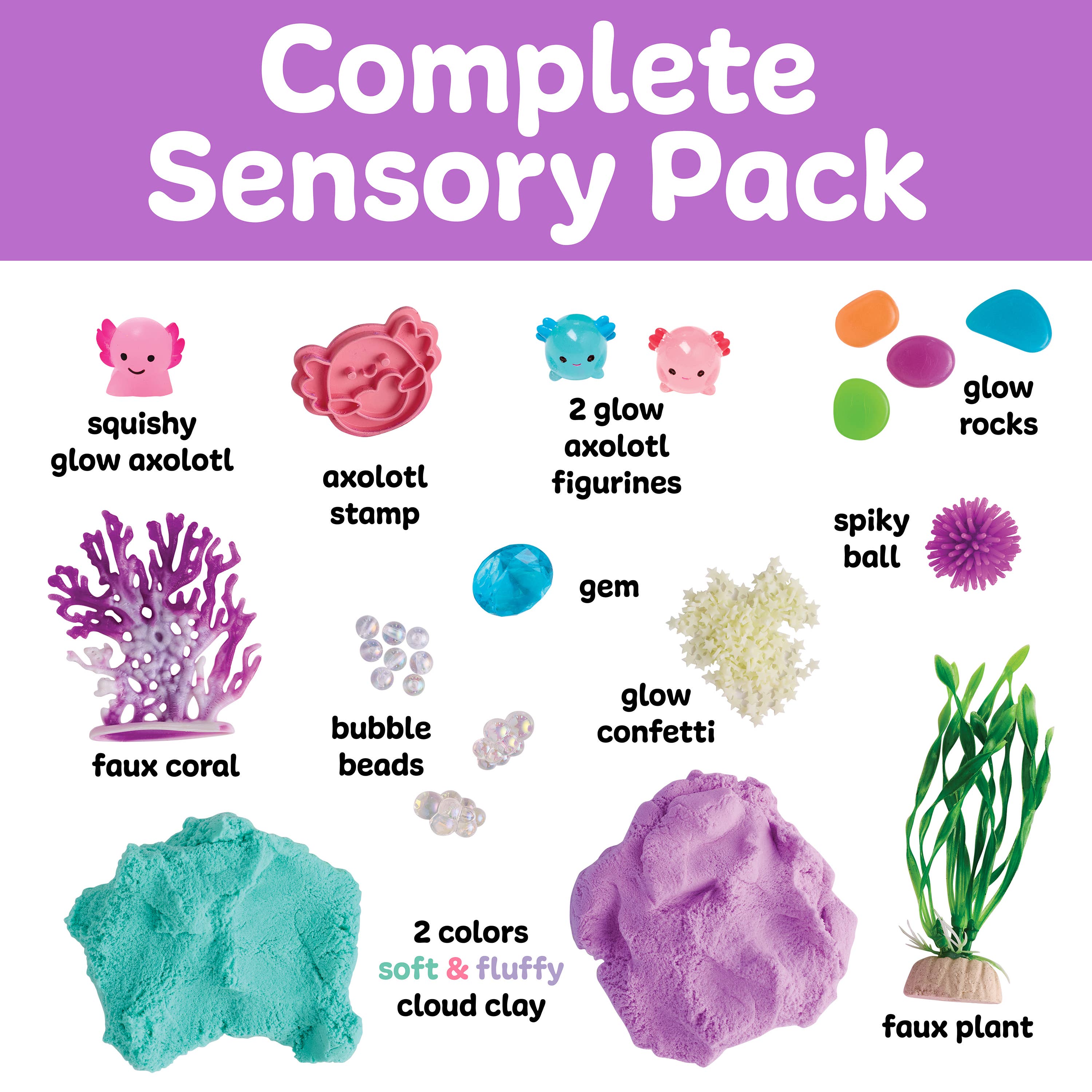 Sensory Pack Axolotl Play Kit for Kids - Posh West Boutique