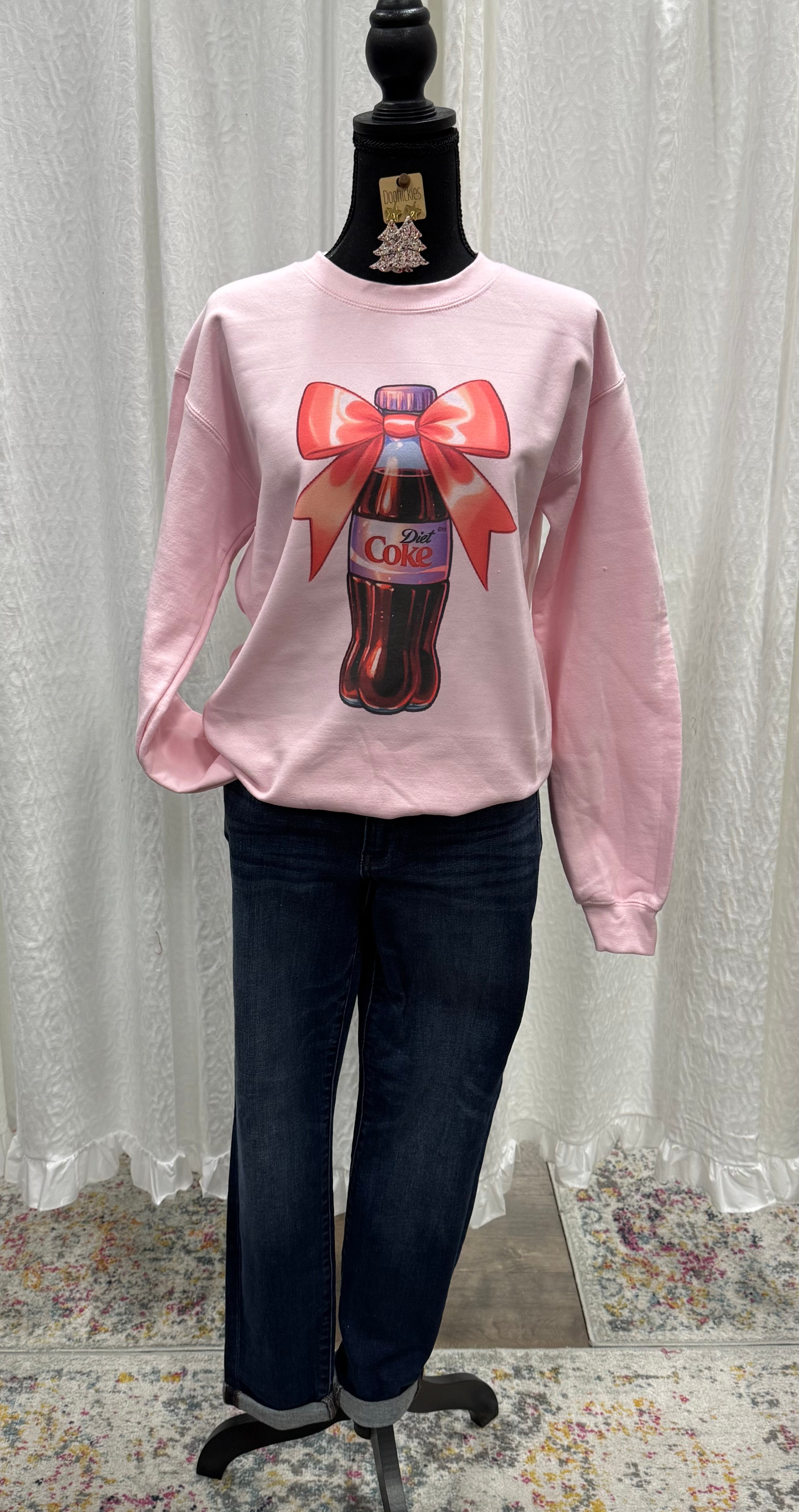 The Diet Addict Pink Bow Sweatshirt - Posh West Boutique