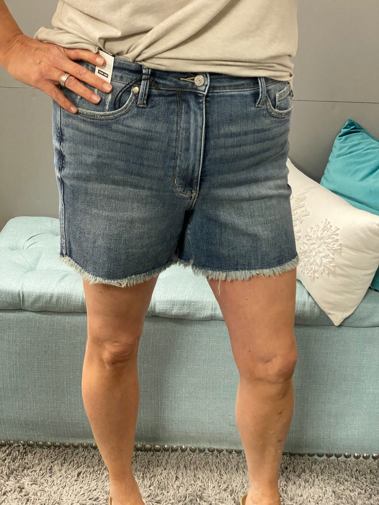 Judy Blue High Waist Tummy Control Fray Hem Shorts - Posh West Boutique