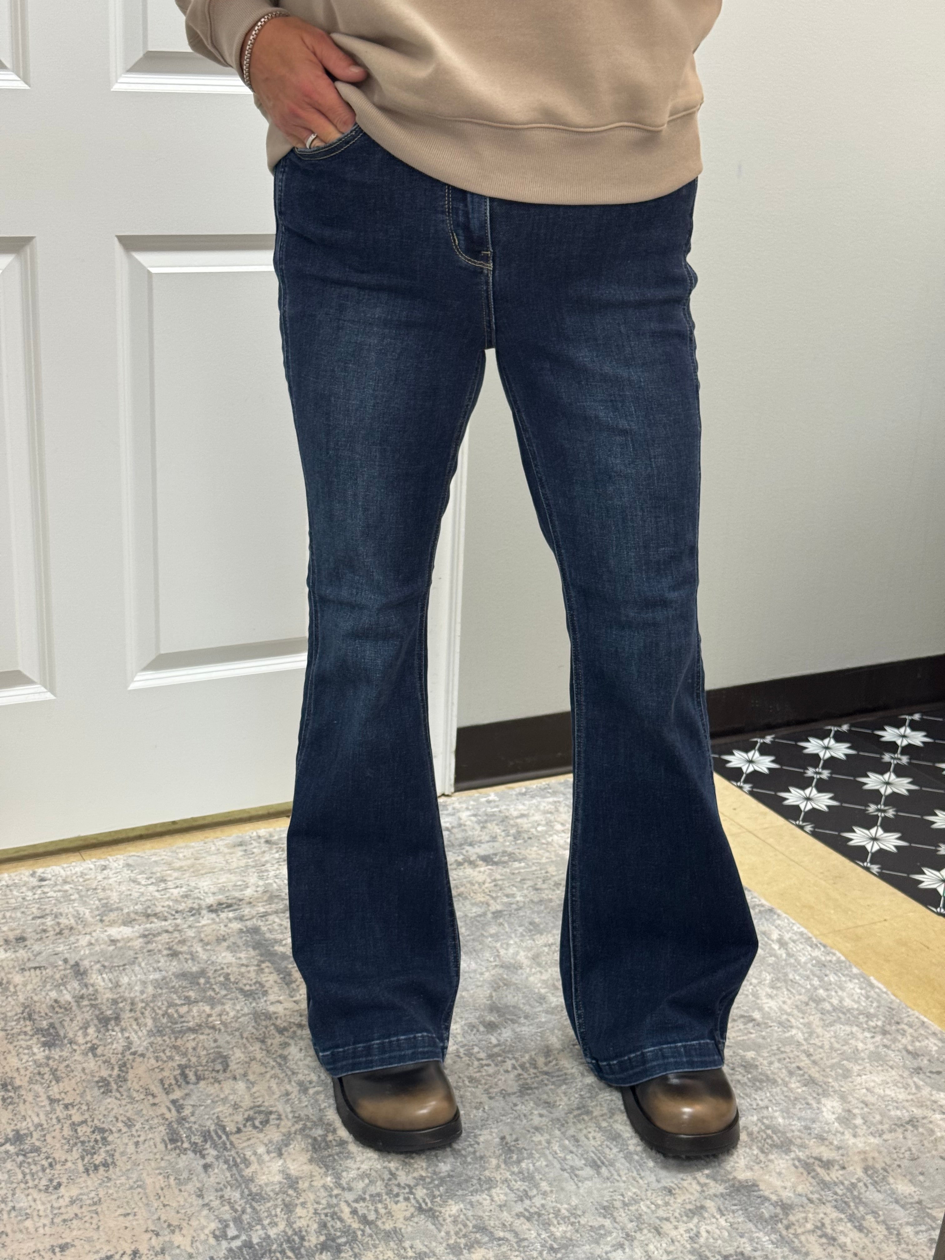 Judy Blue HW Angled Side Seam Flare - Posh West Boutique