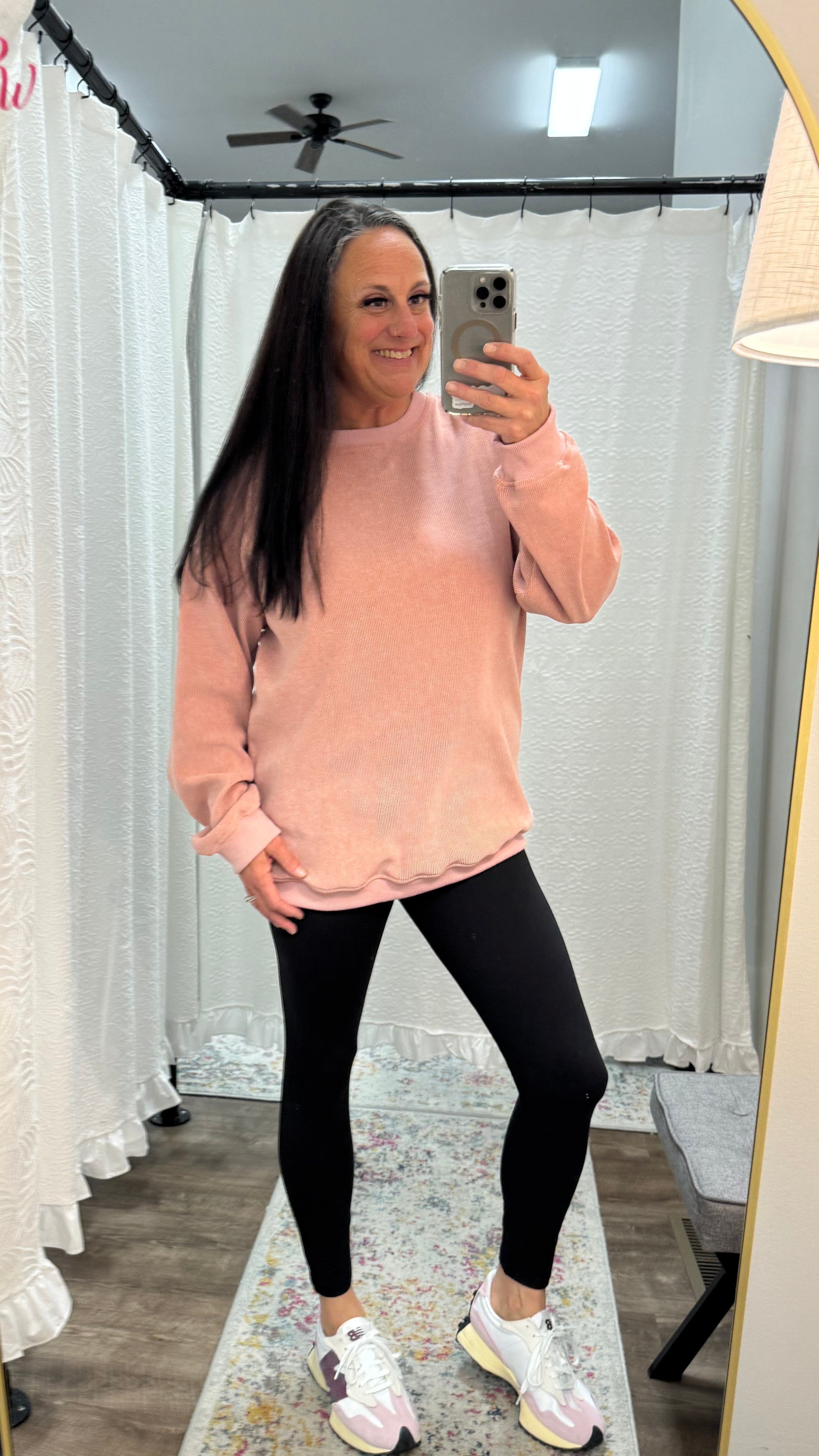 Pink Solid Ribbed Pullover - Posh West Boutique