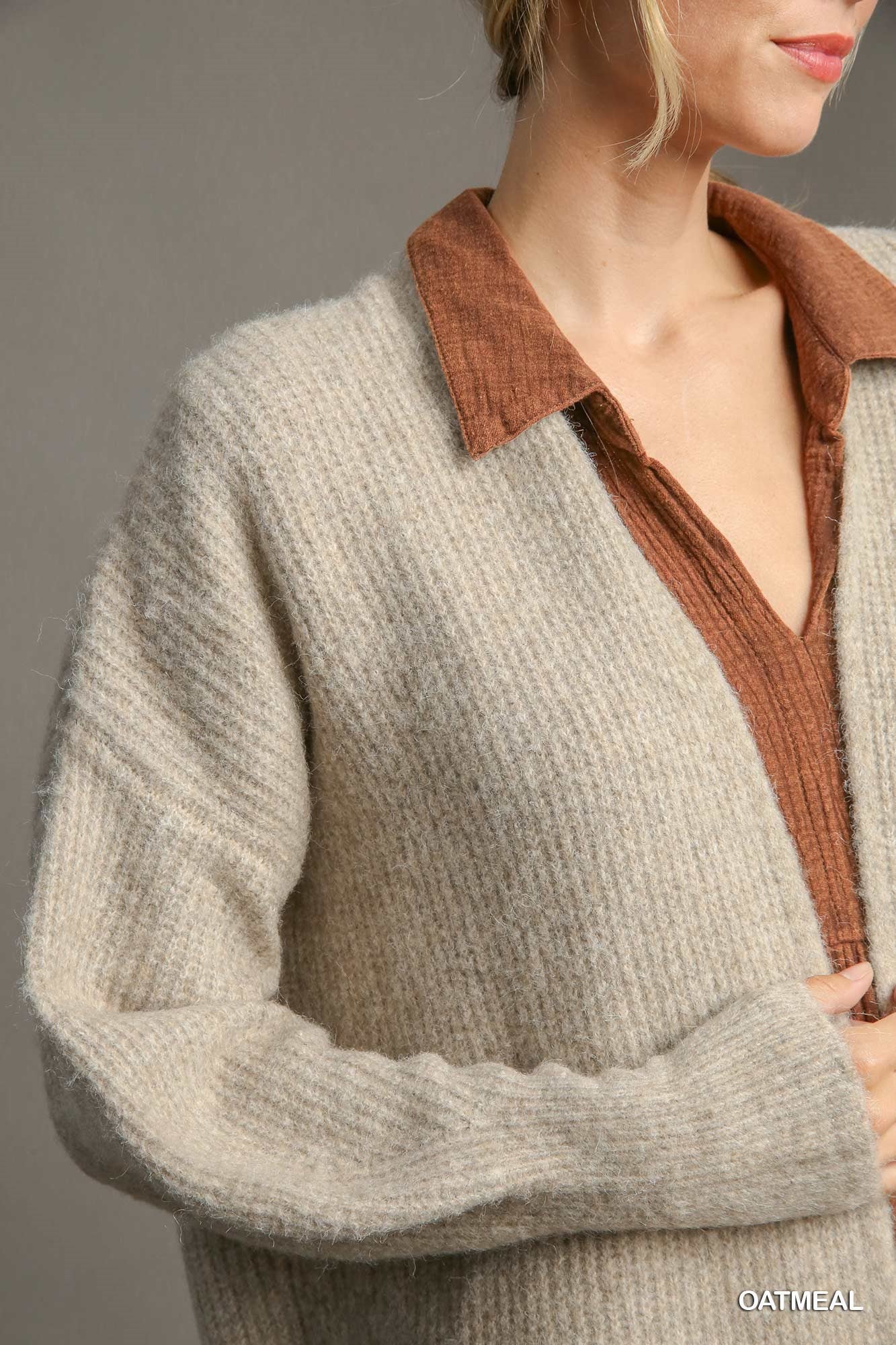 Oatmeal Wool Blend Cardigan - Posh West Boutique