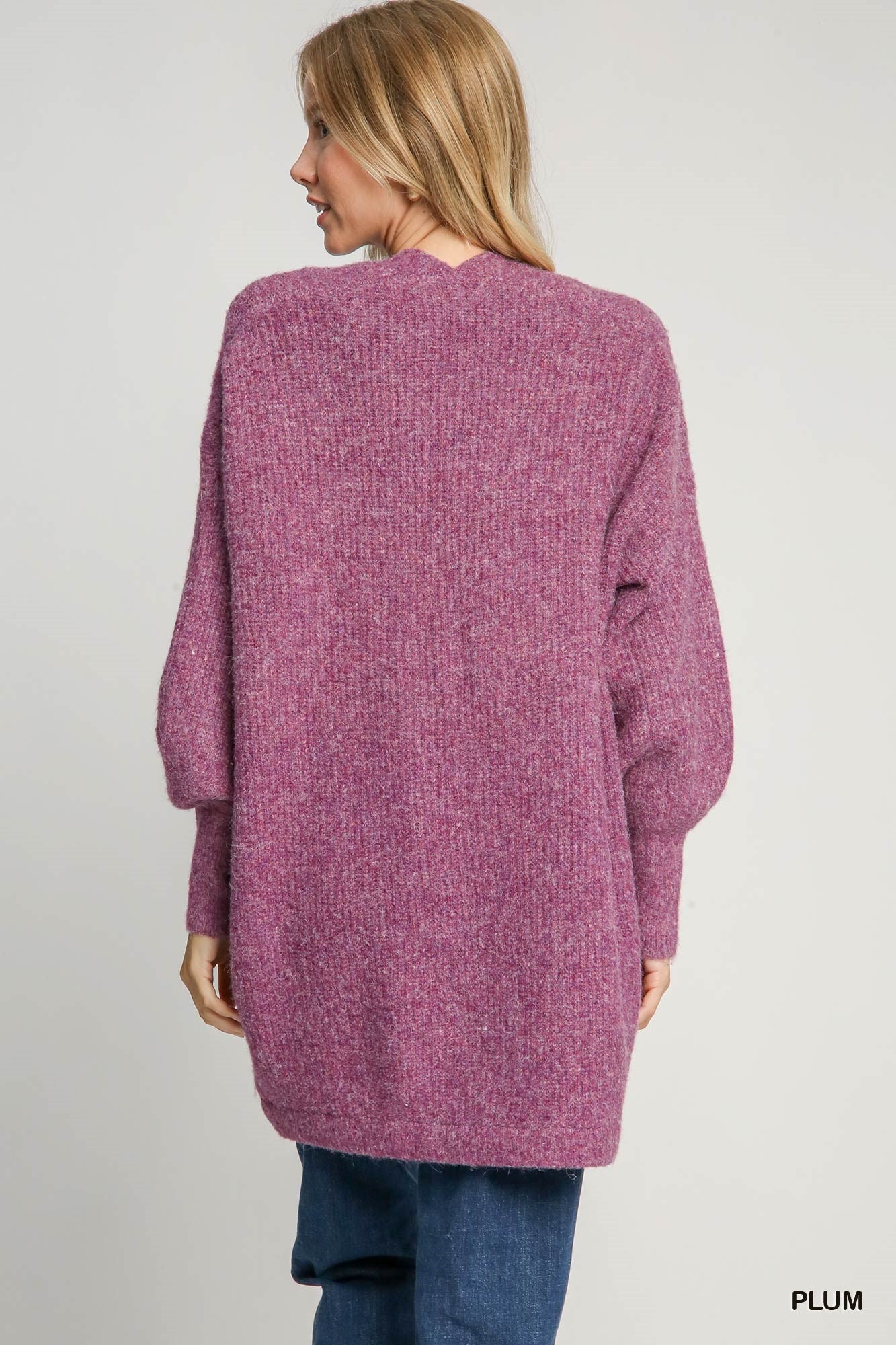 Plum Wool Blend Cardigan - Posh West Boutique