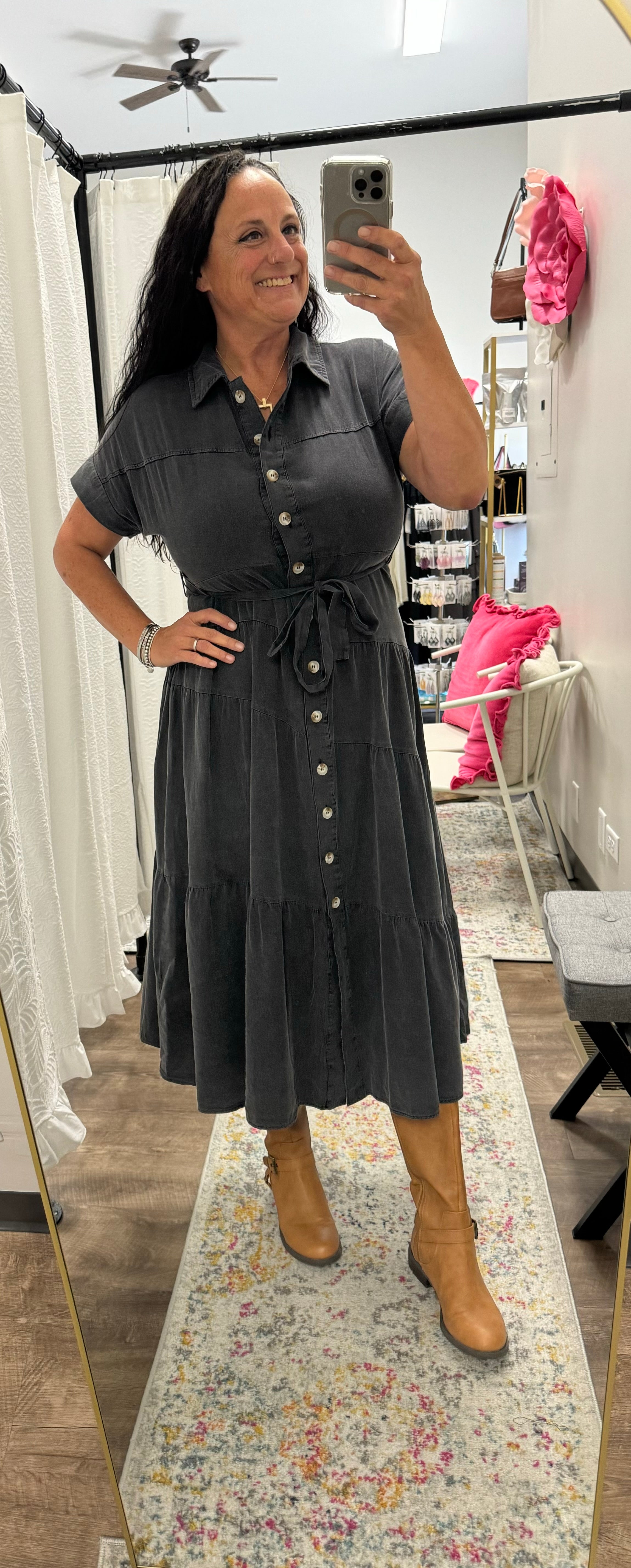 Black Denim Maxi Dress