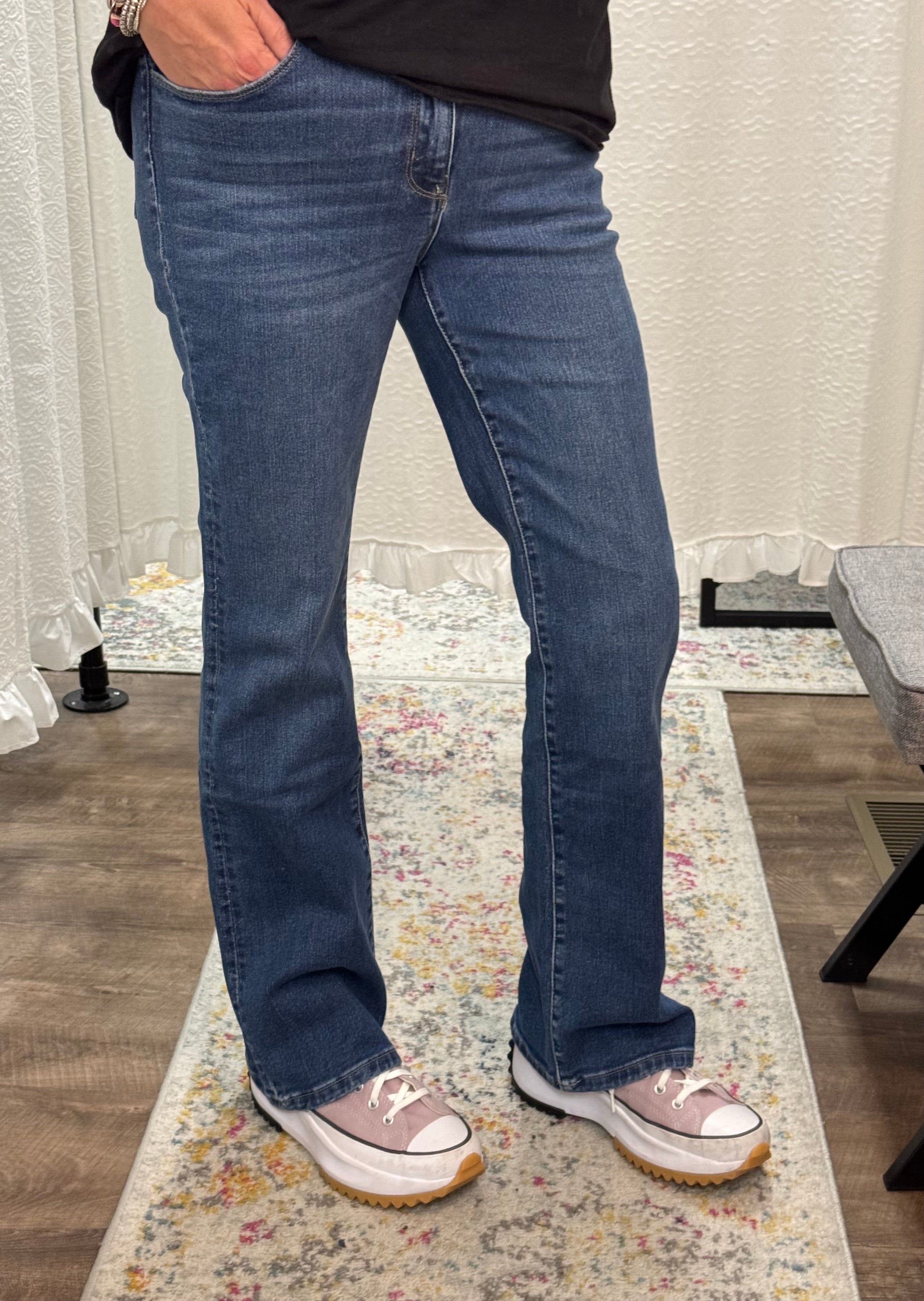 Vervet Mid Rise Bootcut Jeans-Medium Rinse Miranda - Posh West Boutique