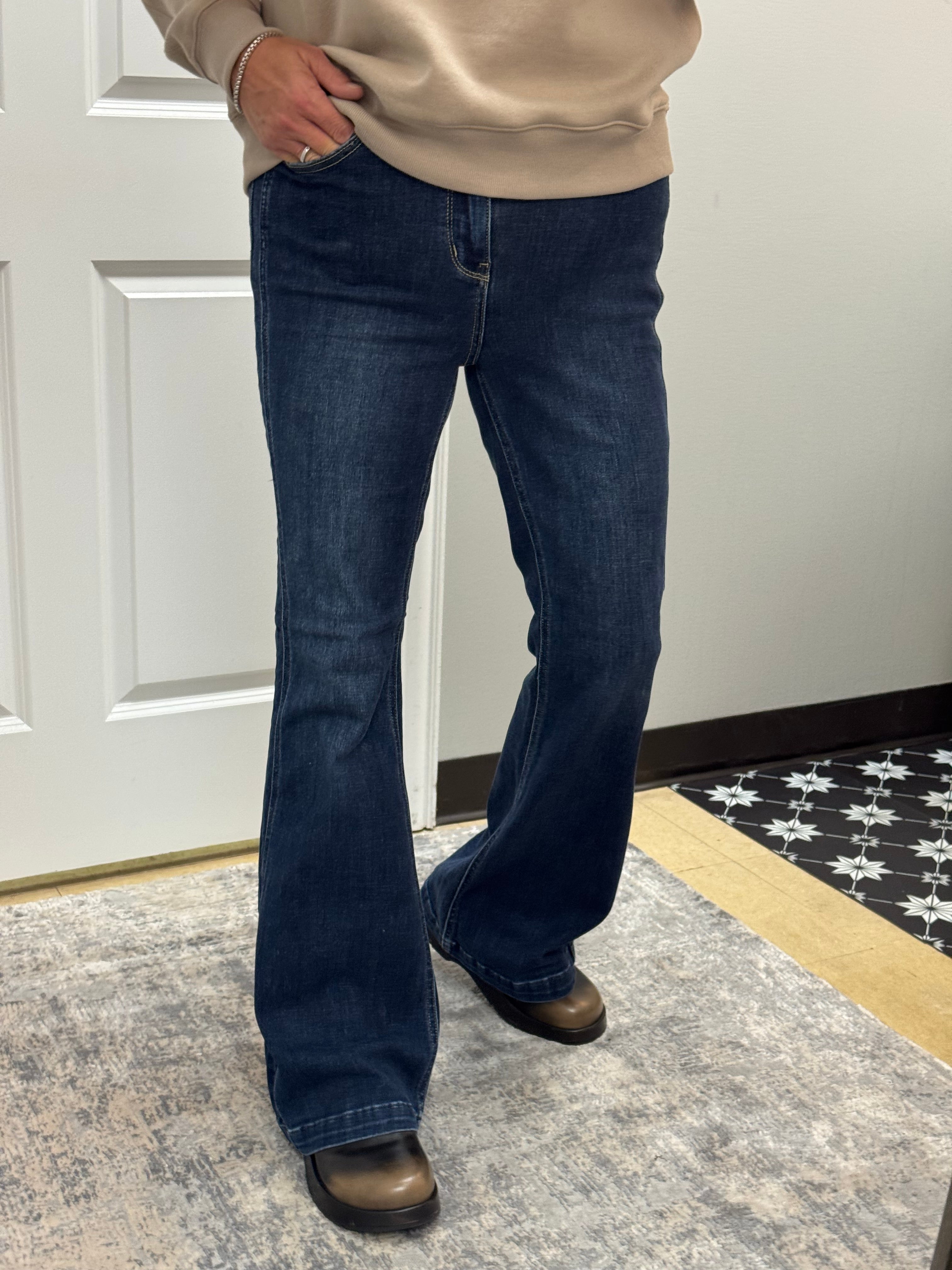 Judy Blue HW Angled Side Seam Flare - Posh West Boutique