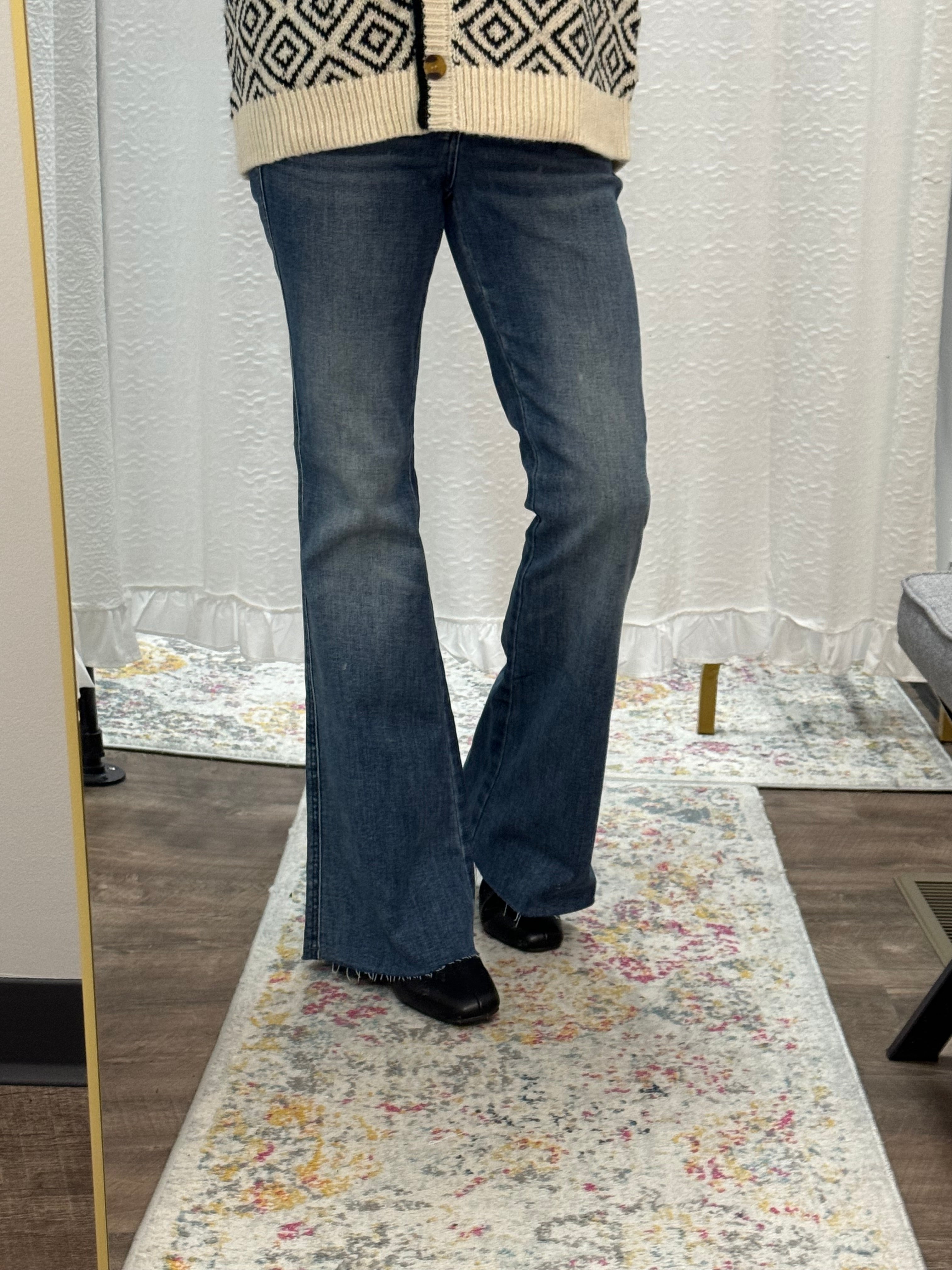 Judy Blue Mid Rise Vintage Wash Flare Jeans - Posh West Boutique