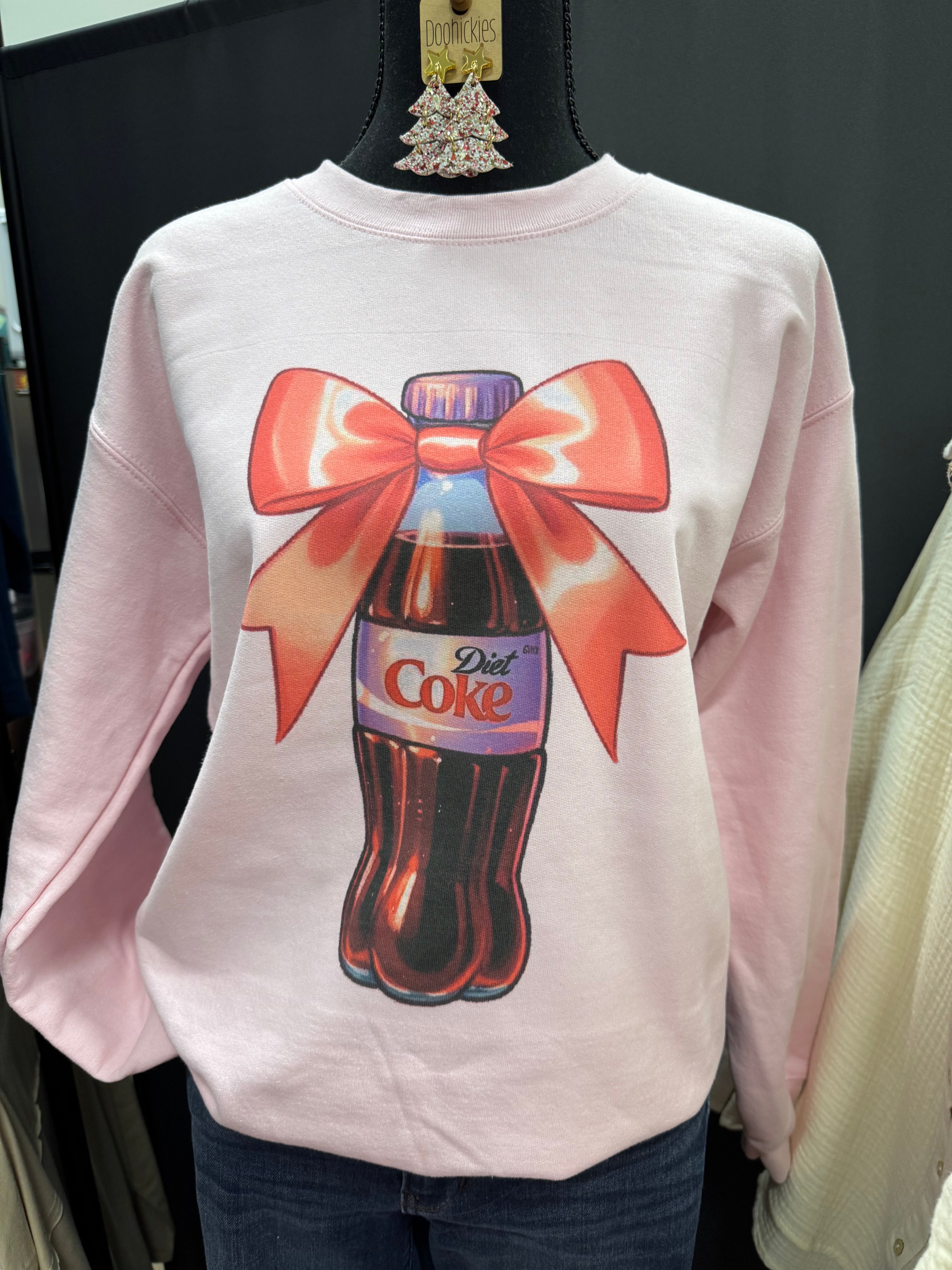 The Diet Addict Pink Bow Sweatshirt - Posh West Boutique