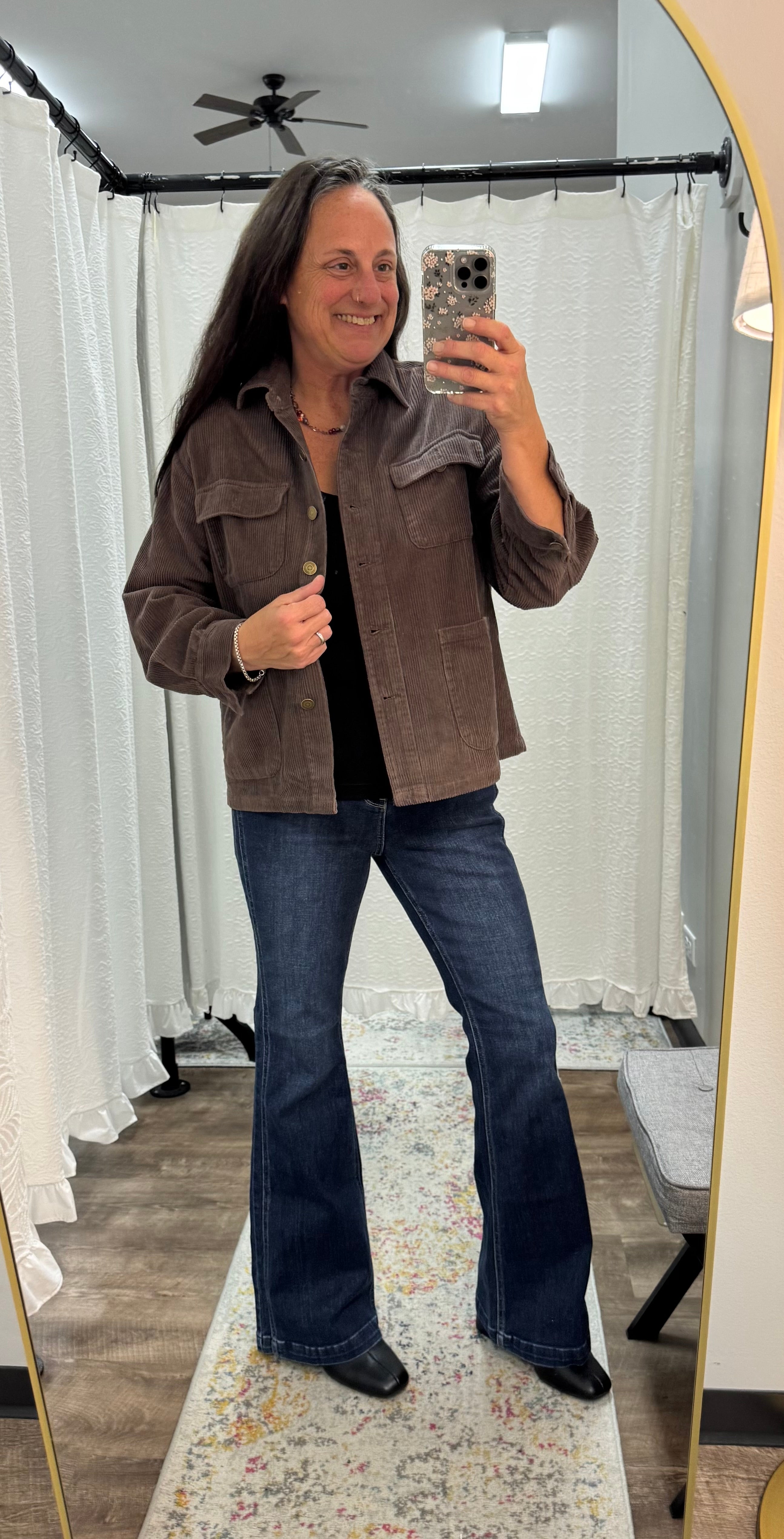 Cocoa Mocha Double Pocket Corduroy Jacket - Posh West Boutique