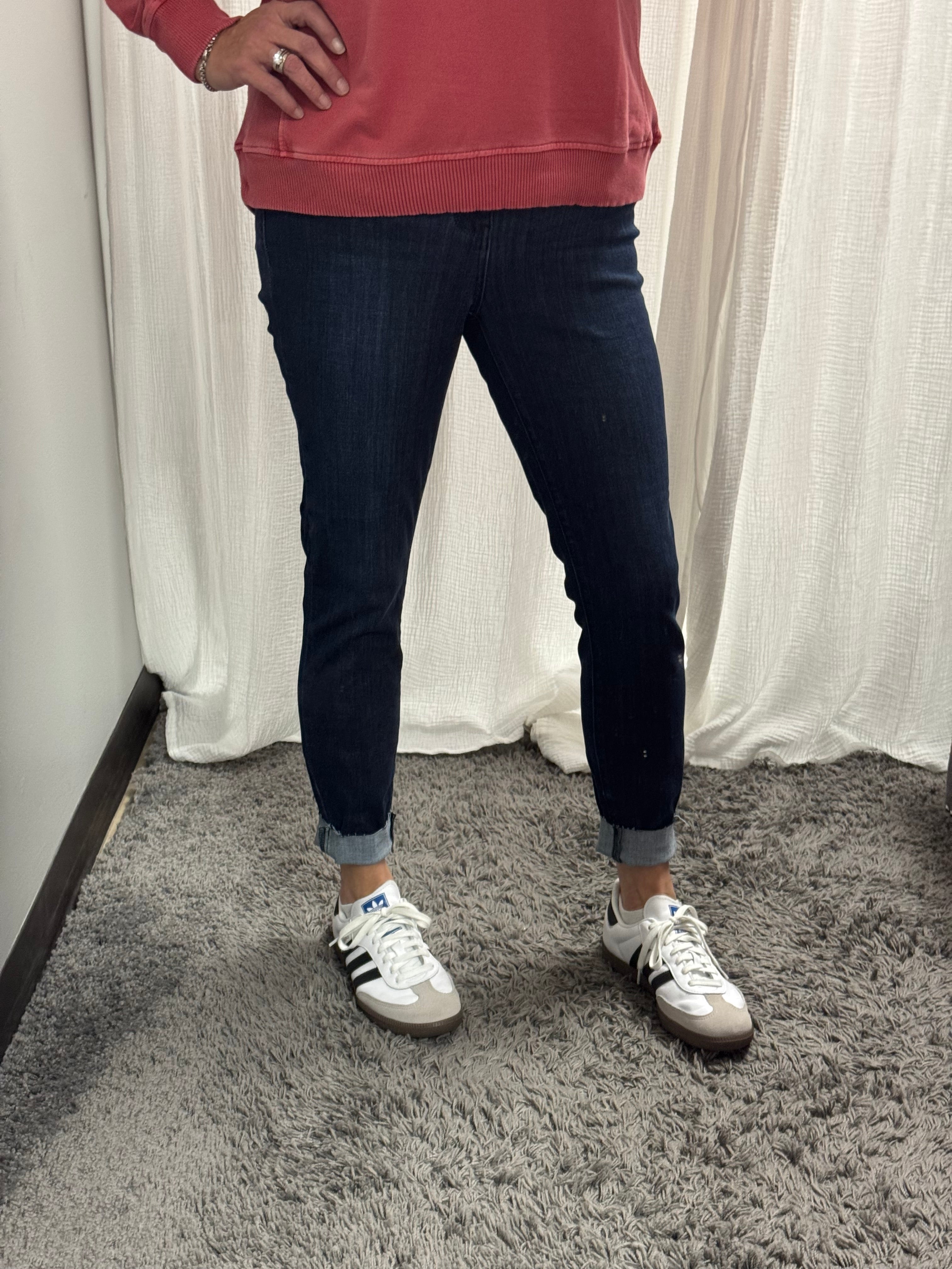 Judy Blue Mid-Rise Double Button Skinny - Posh West Boutique