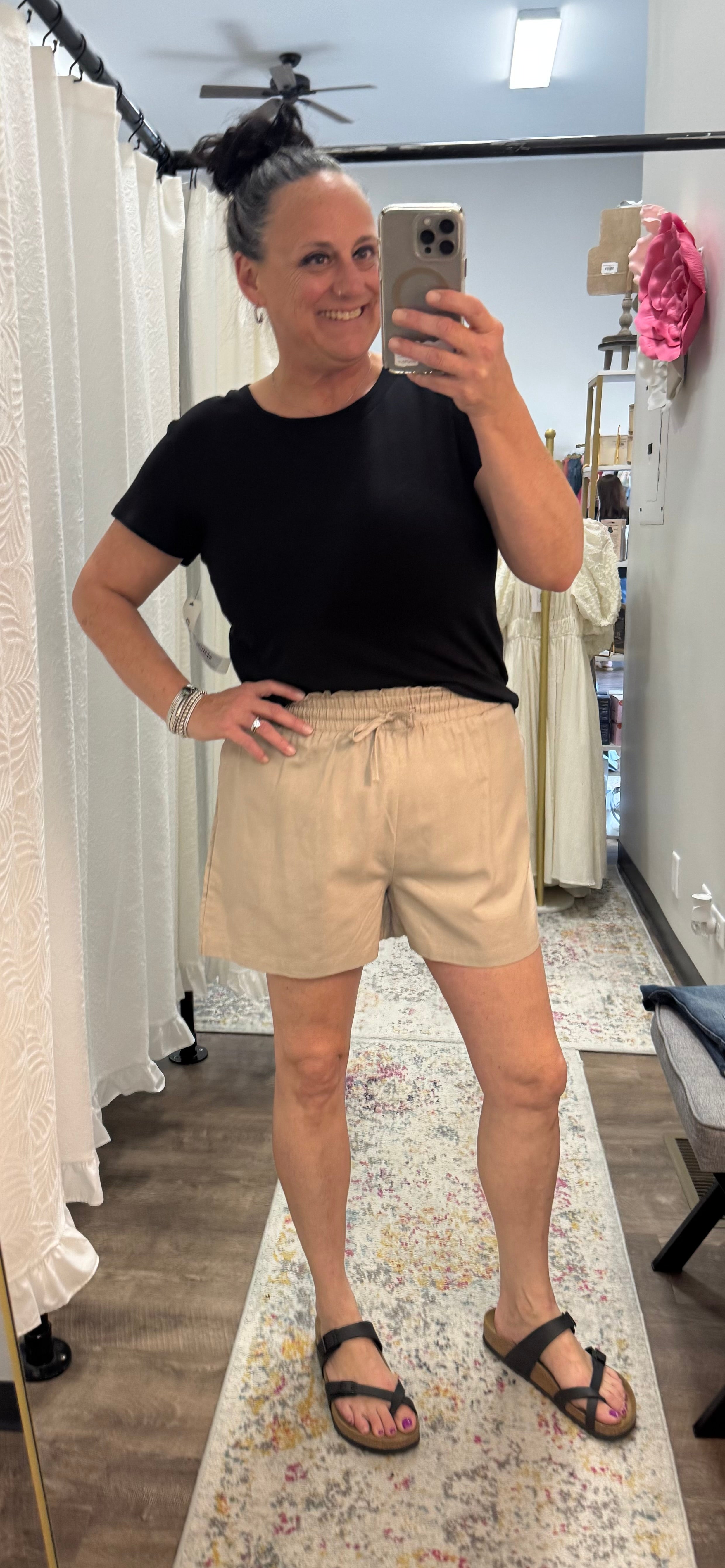 Khaki Indra Lightweight Shorts - Posh West Boutique