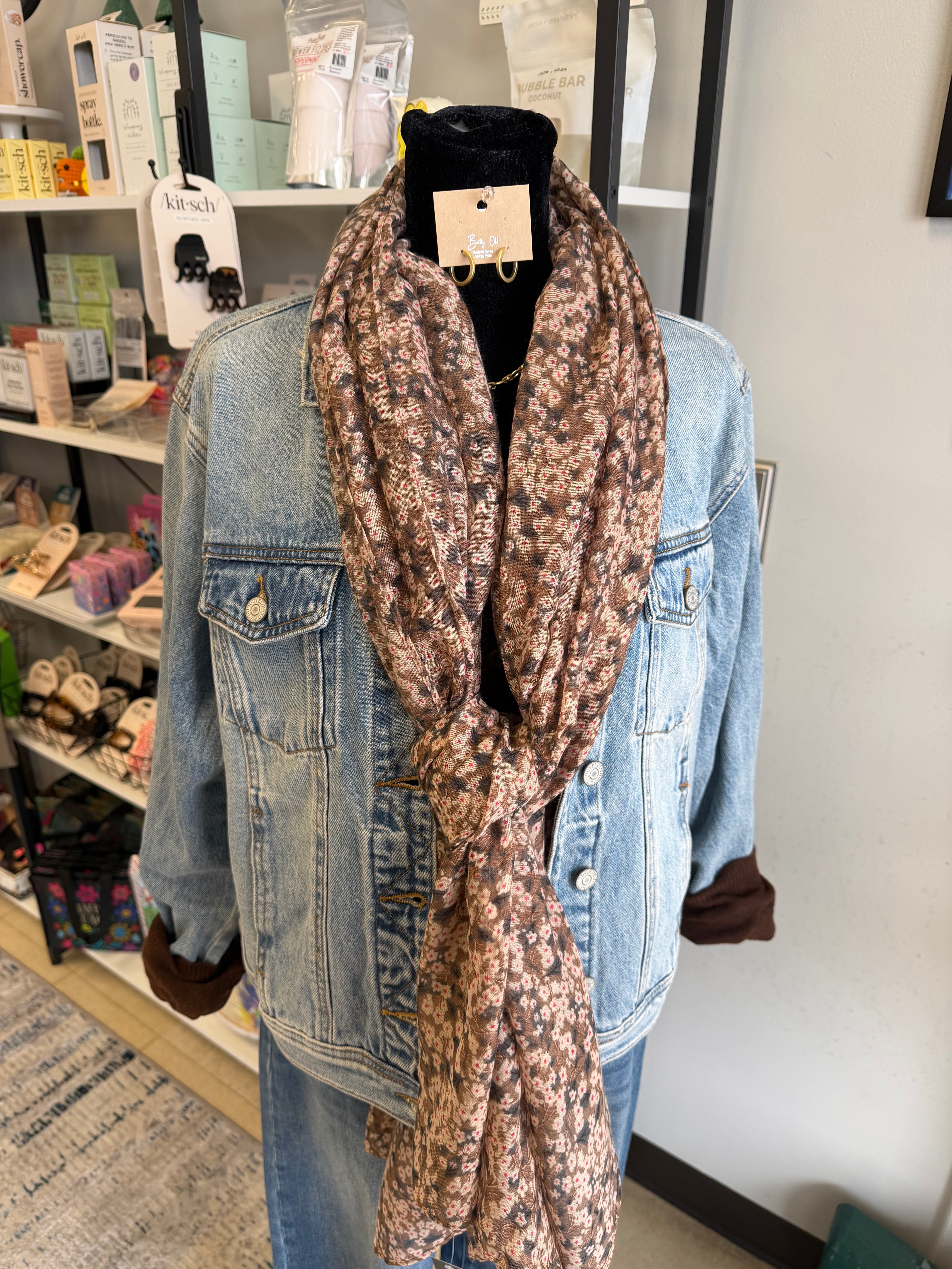 Cafe Ditsy Scarf - Posh West Boutique