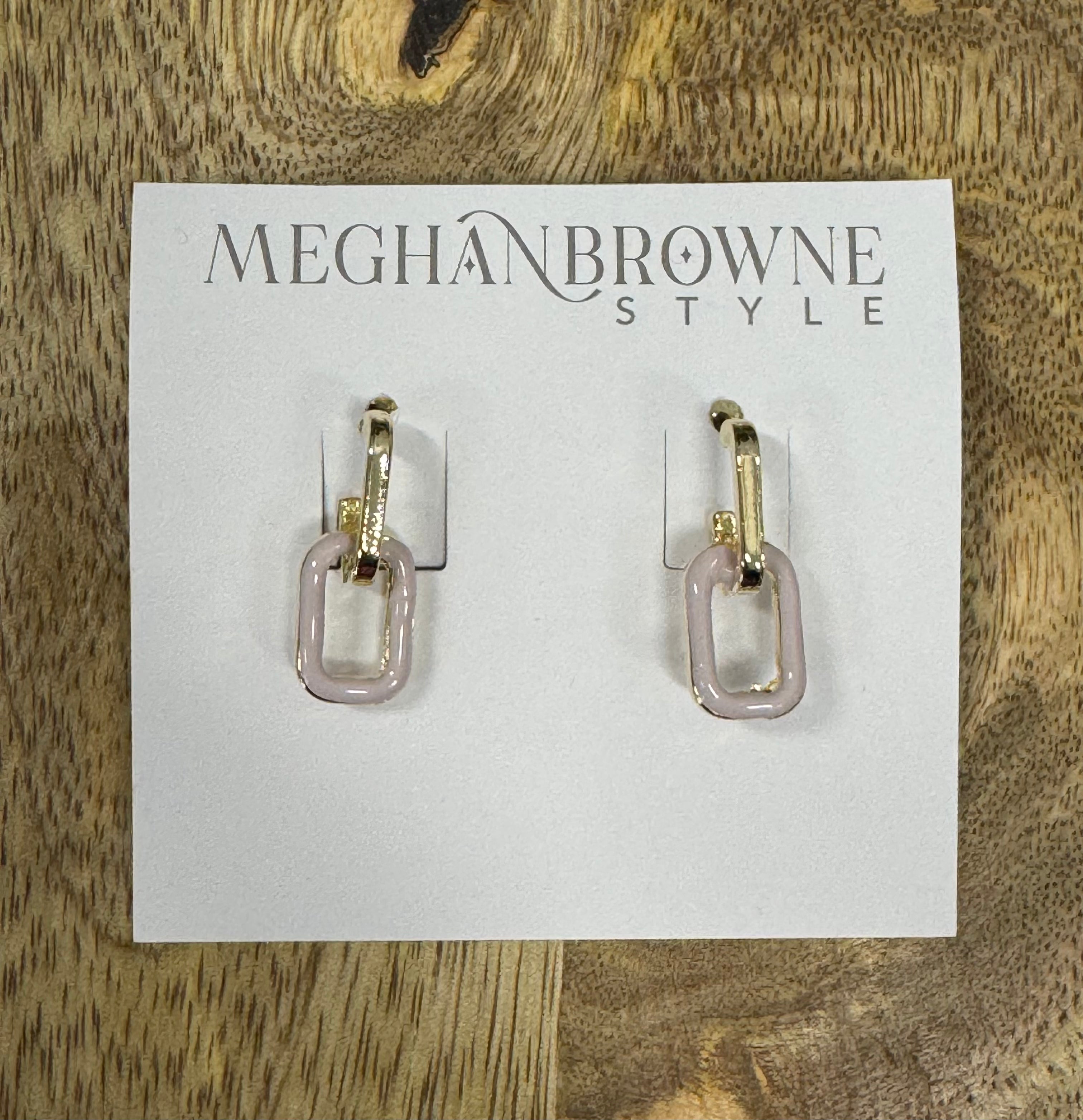 Pink and Gold Chain Link Post Earring - Posh West Boutique
